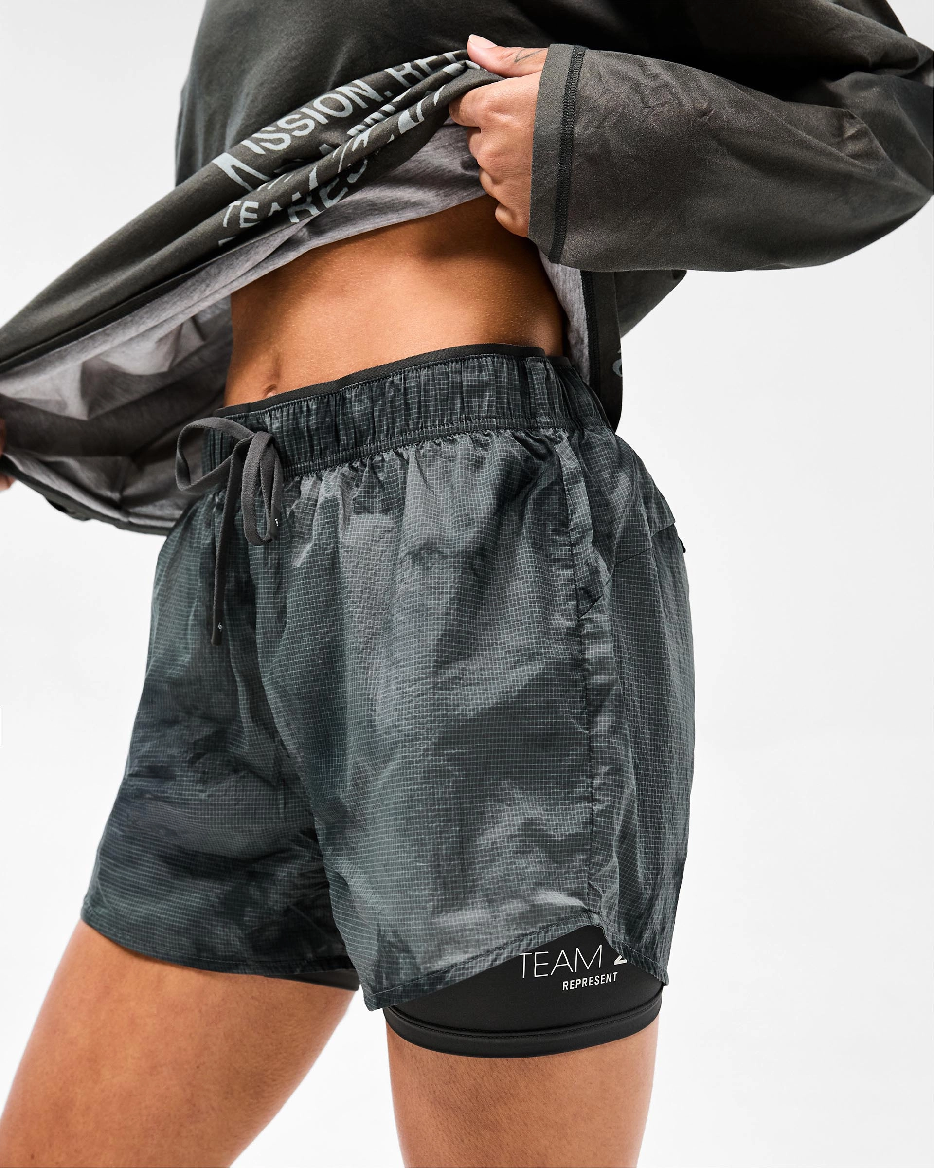 247 Distance 2-In-1 Short Printed - Dark Green