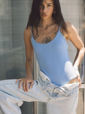 Adira Classic V-Neck One Piece - Postal Blue