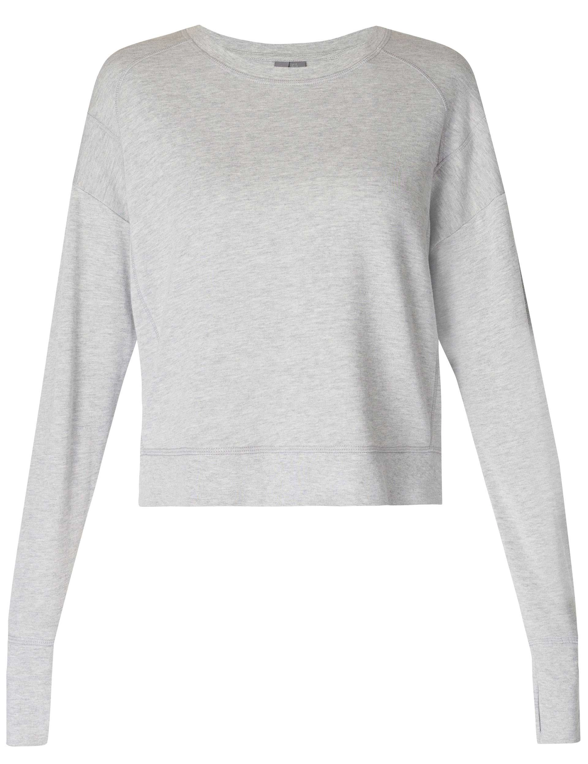 After Class Crop Sweatshirt - Light Grey Marl