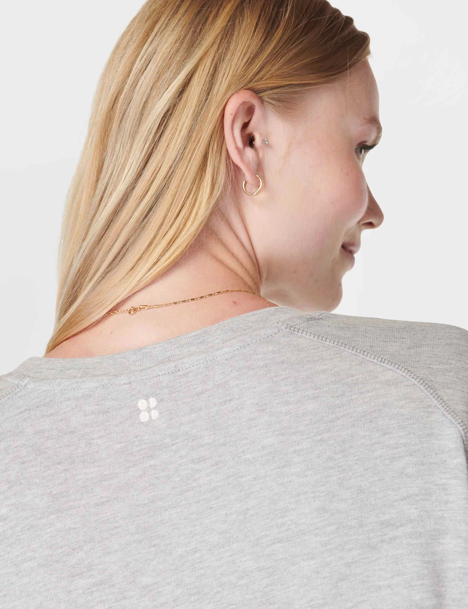 After Class Crop Sweatshirt - Light Grey Marl