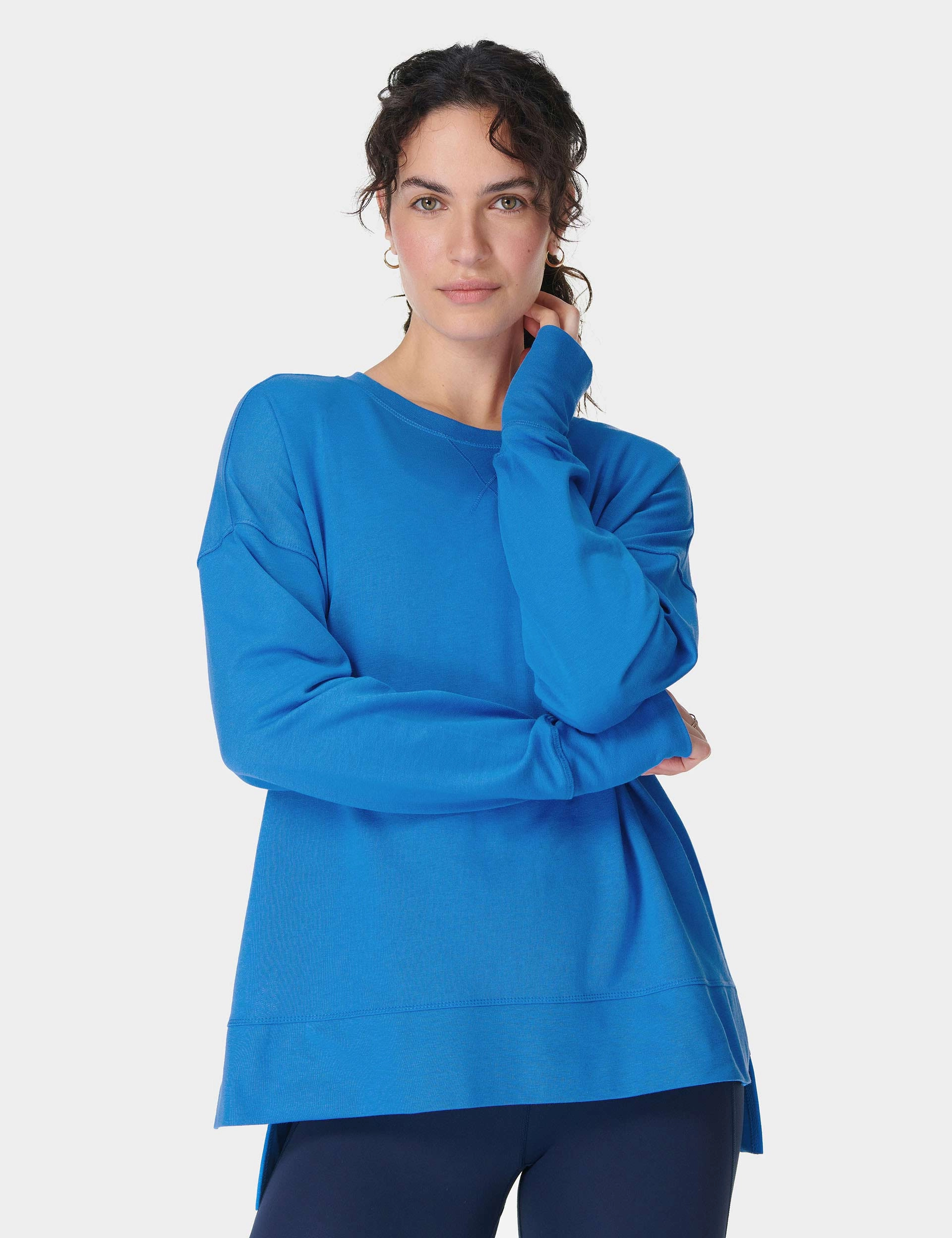 After Class Longline Sweatshirt - Tidal Blue