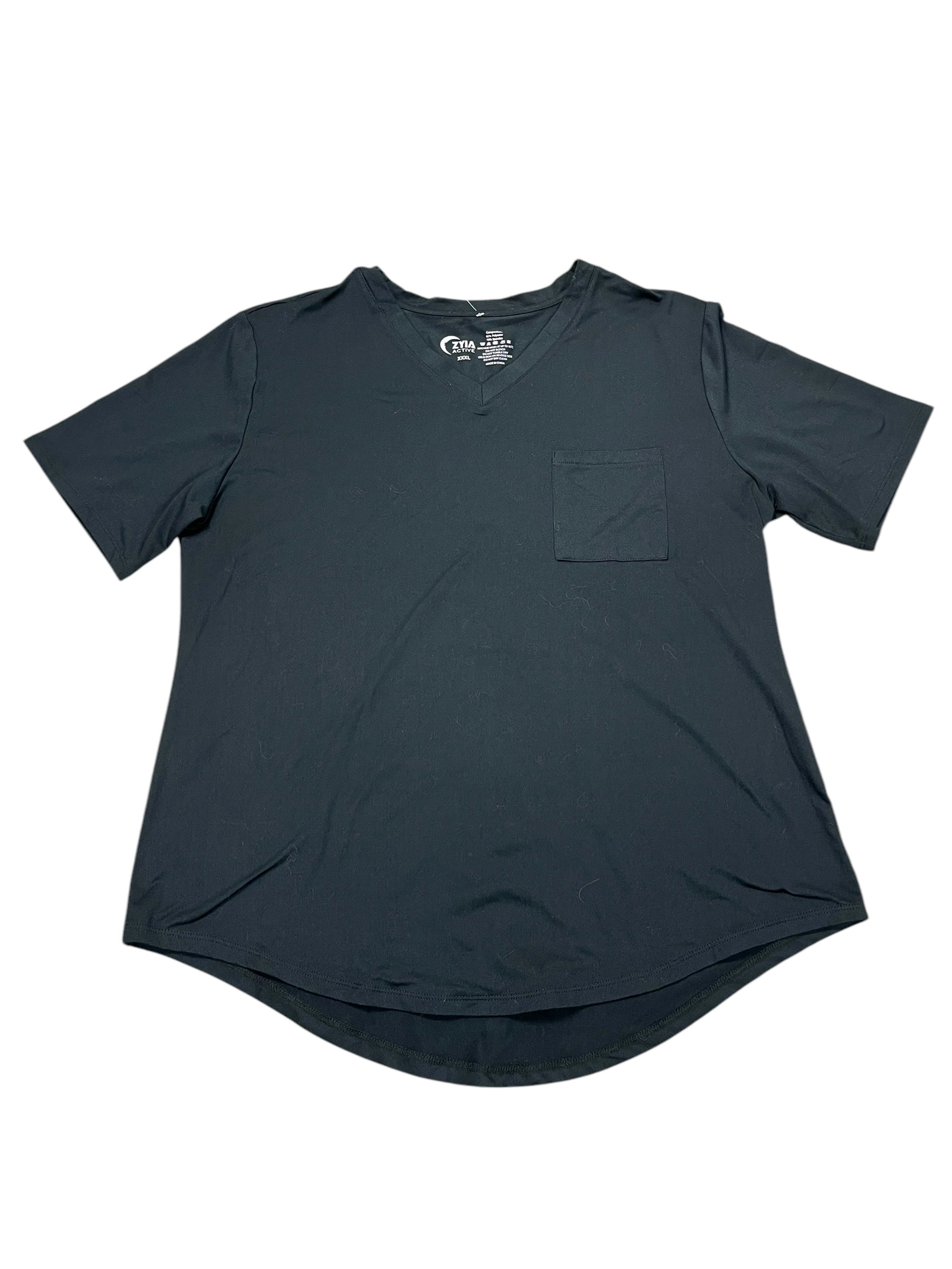 Athletic Top Ss By Zyia In Black, Size:3X