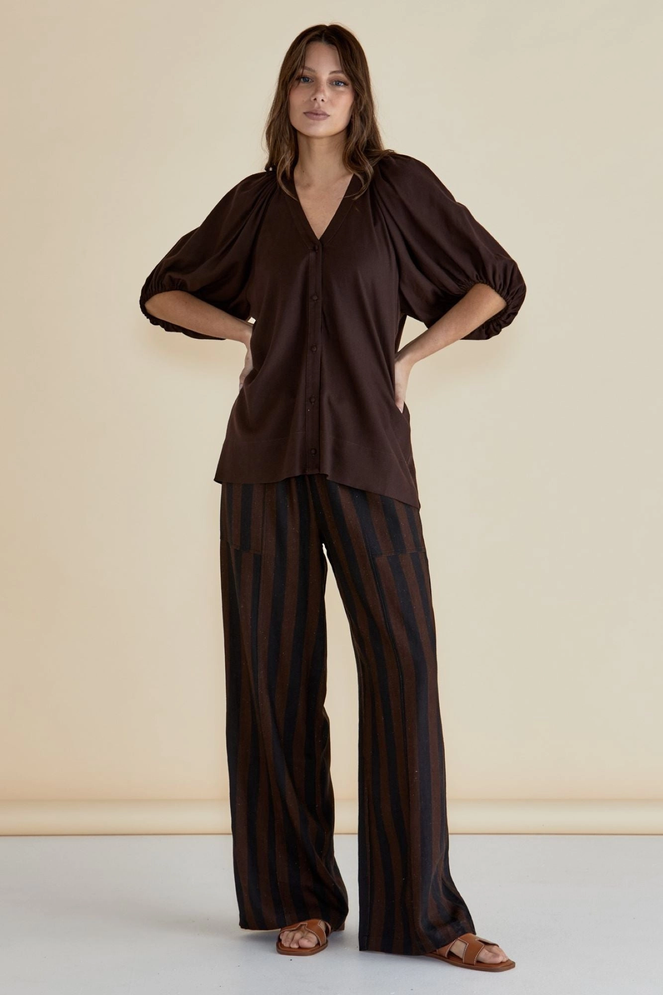 Betty Basics Asher Blouse Chocolate