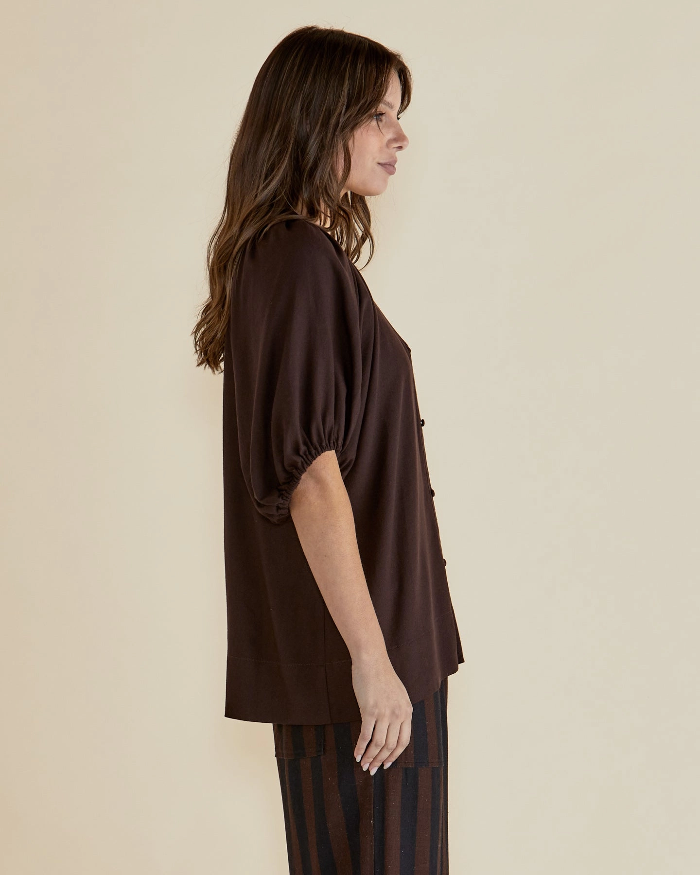 Betty Basics Asher Blouse Chocolate