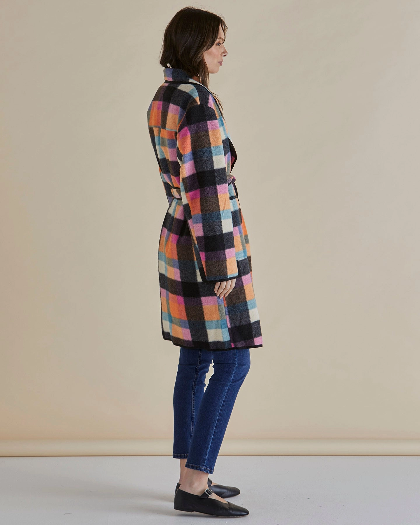Betty Basics Ellie Coat Rainbow Check