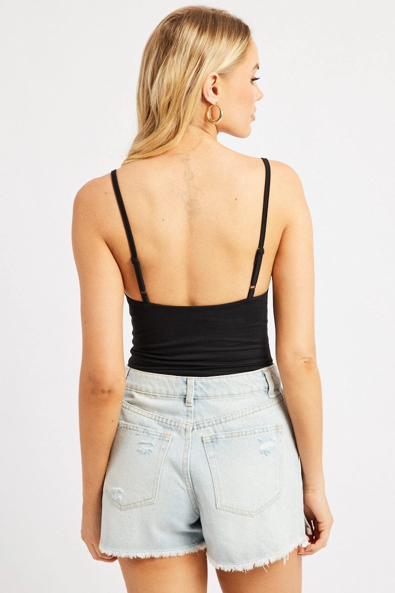 Black Bodysuit Sleeveless Supersoft