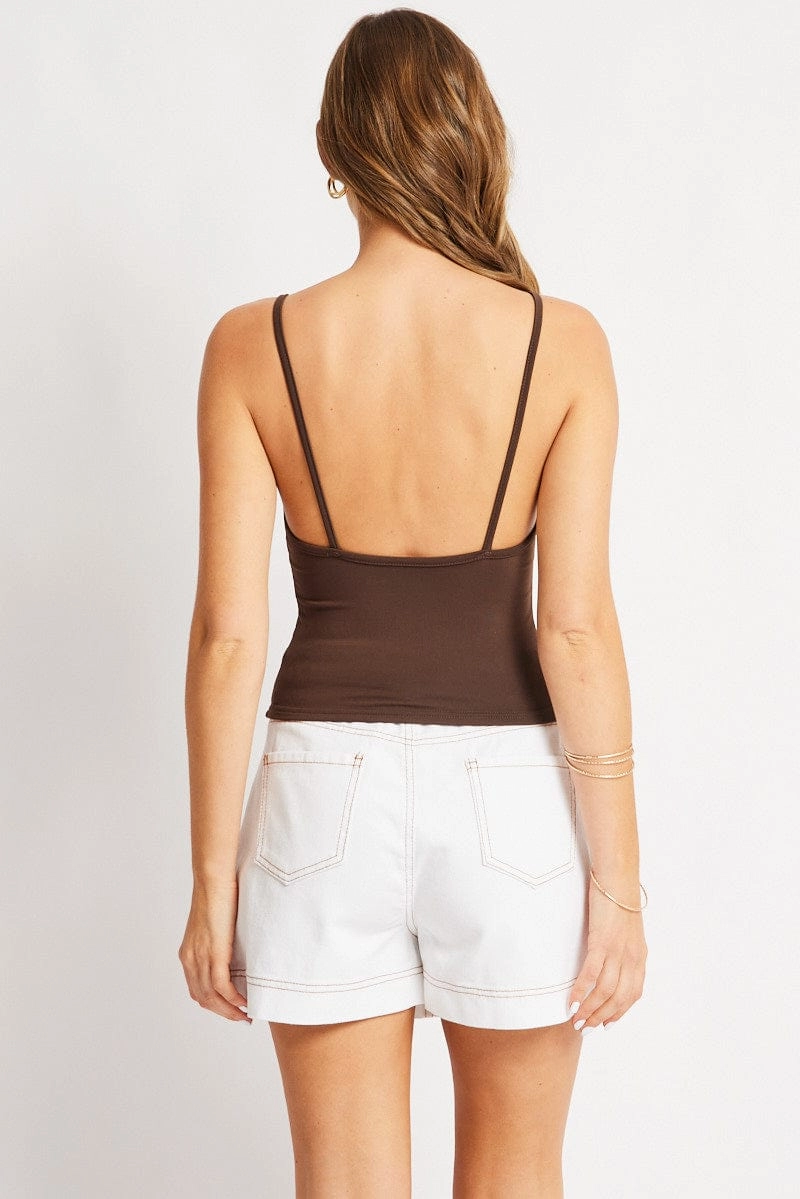 Brown Sleeveless Tank Supersoft