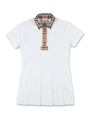 Burberry Kids Logo Patch Short Sleeved Polo Shirt Dress