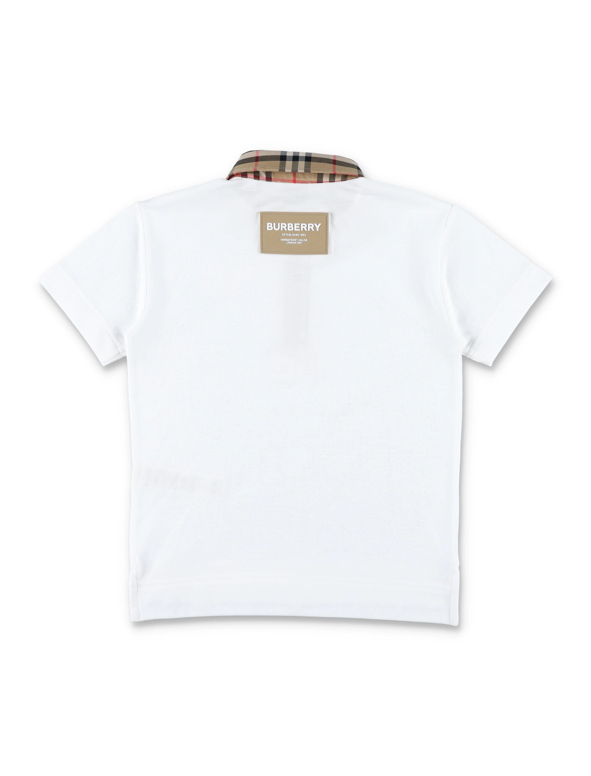 Burberry Kids Logo Patch Short Sleeved Polo Shirt