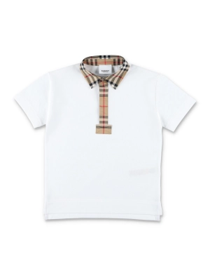 Burberry Kids Logo Patch Short Sleeved Polo Shirt