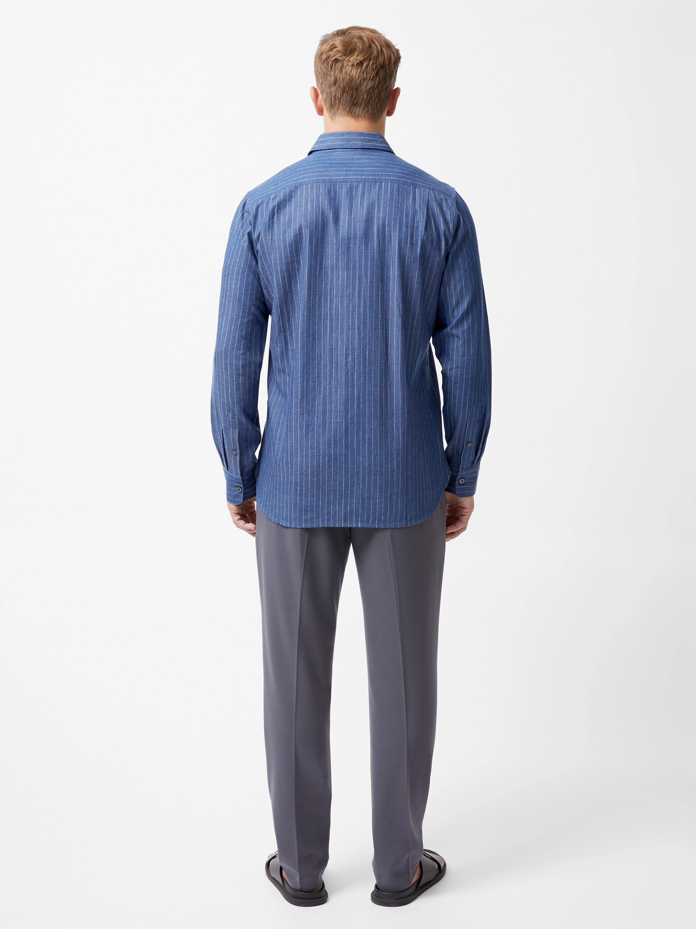 Chambray Stripe Long Sleeve Shirt
