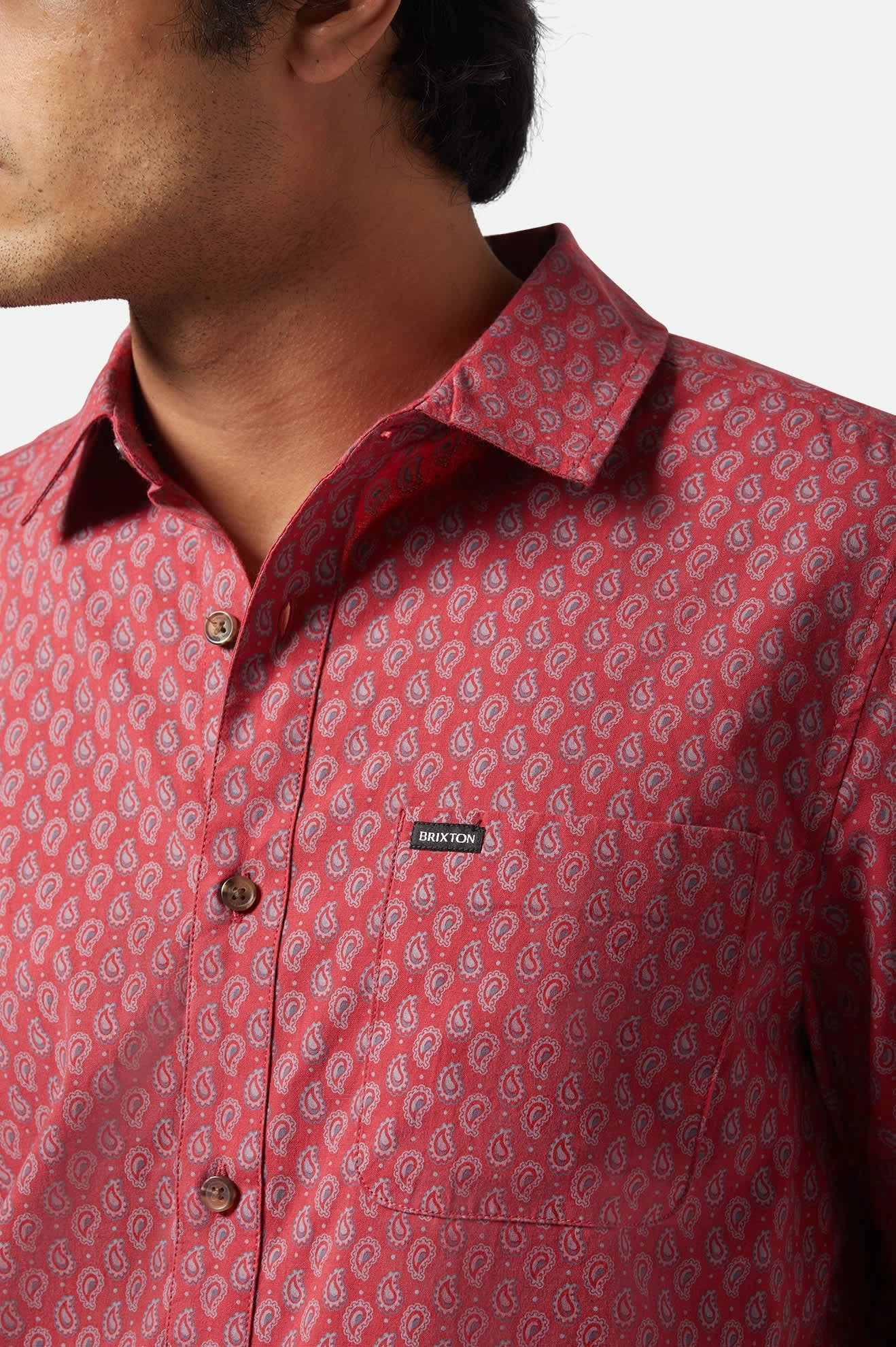 Charter Print S/S Shirt - Rust Red/Paisley