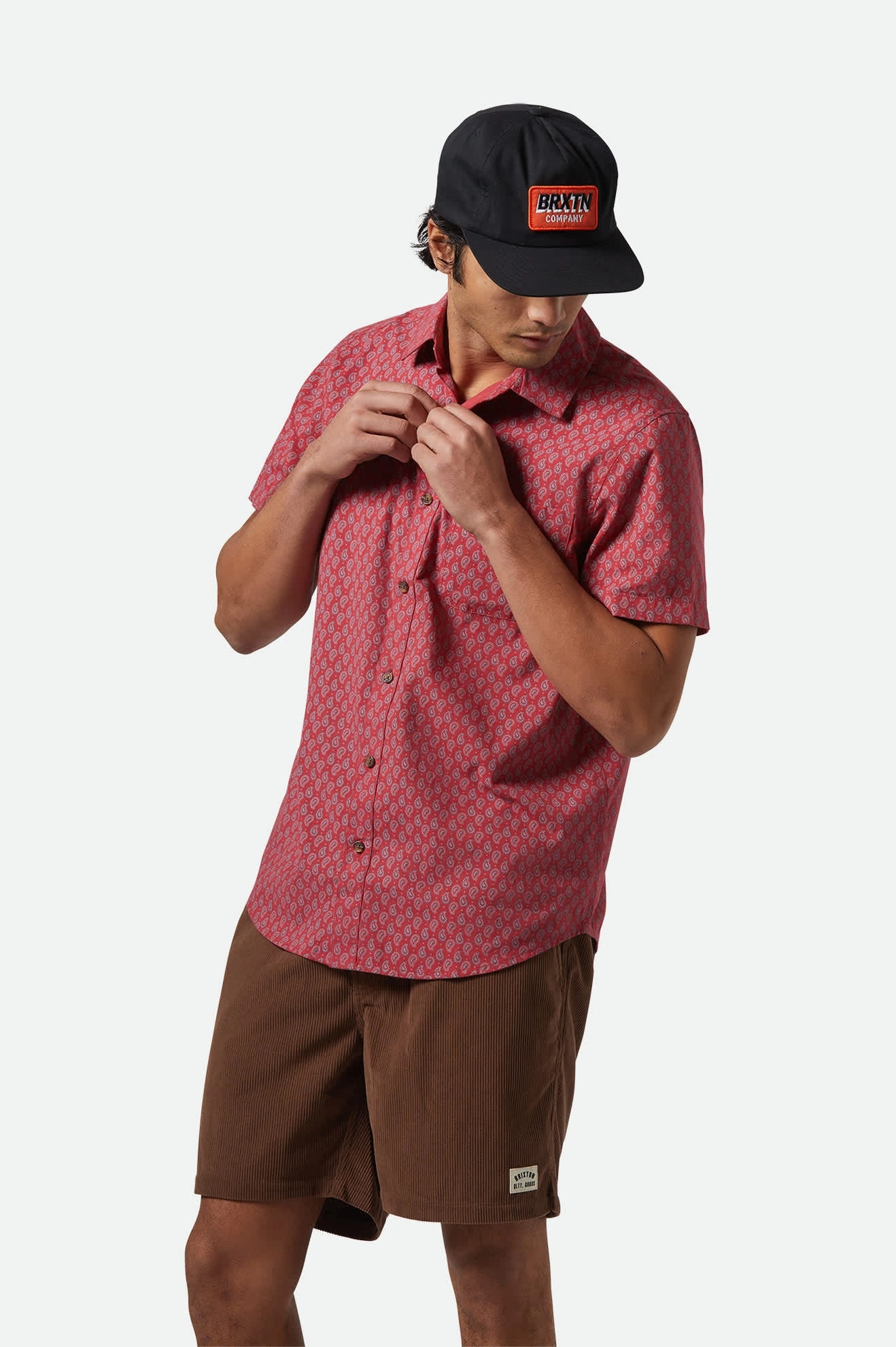 Charter Print S/S Shirt - Rust Red/Paisley