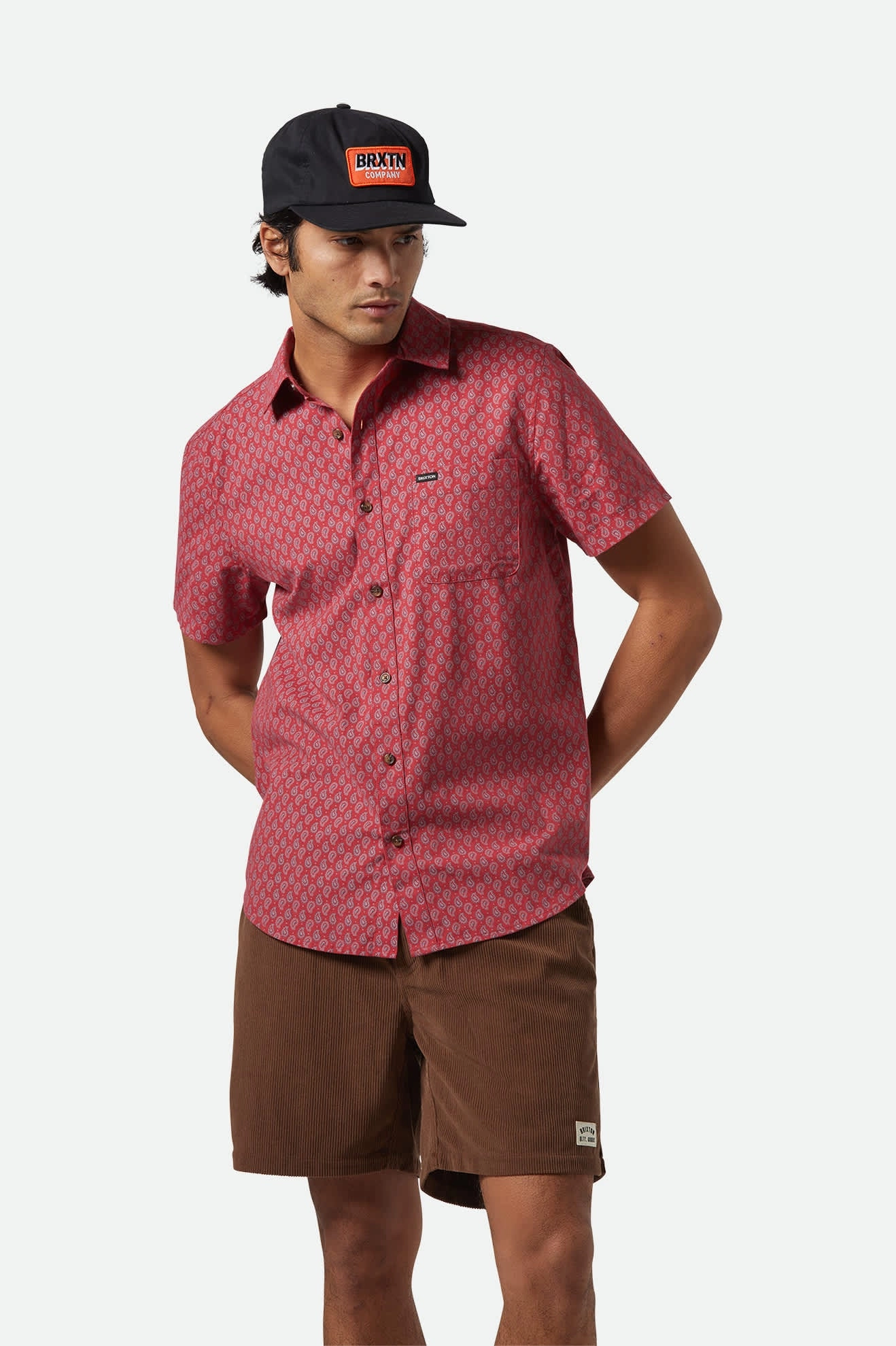 Charter Print S/S Shirt - Rust Red/Paisley