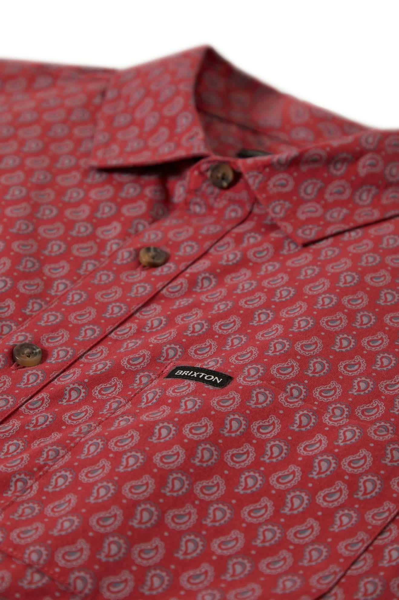 Charter Print S/S Shirt - Rust Red/Paisley