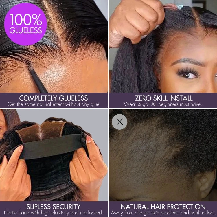 Coily Curly 5x5 Closure HD Lace Glueless Pre-Cut Wig with Breathable Cap