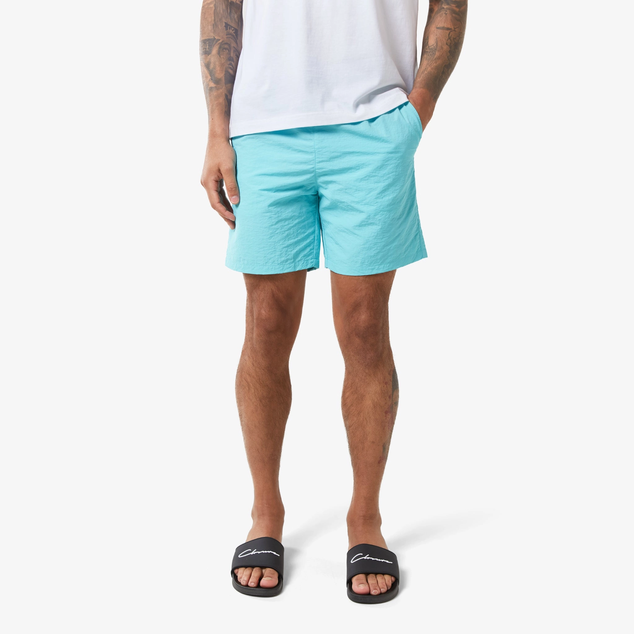 Crinkle Swimshort | Aqua
