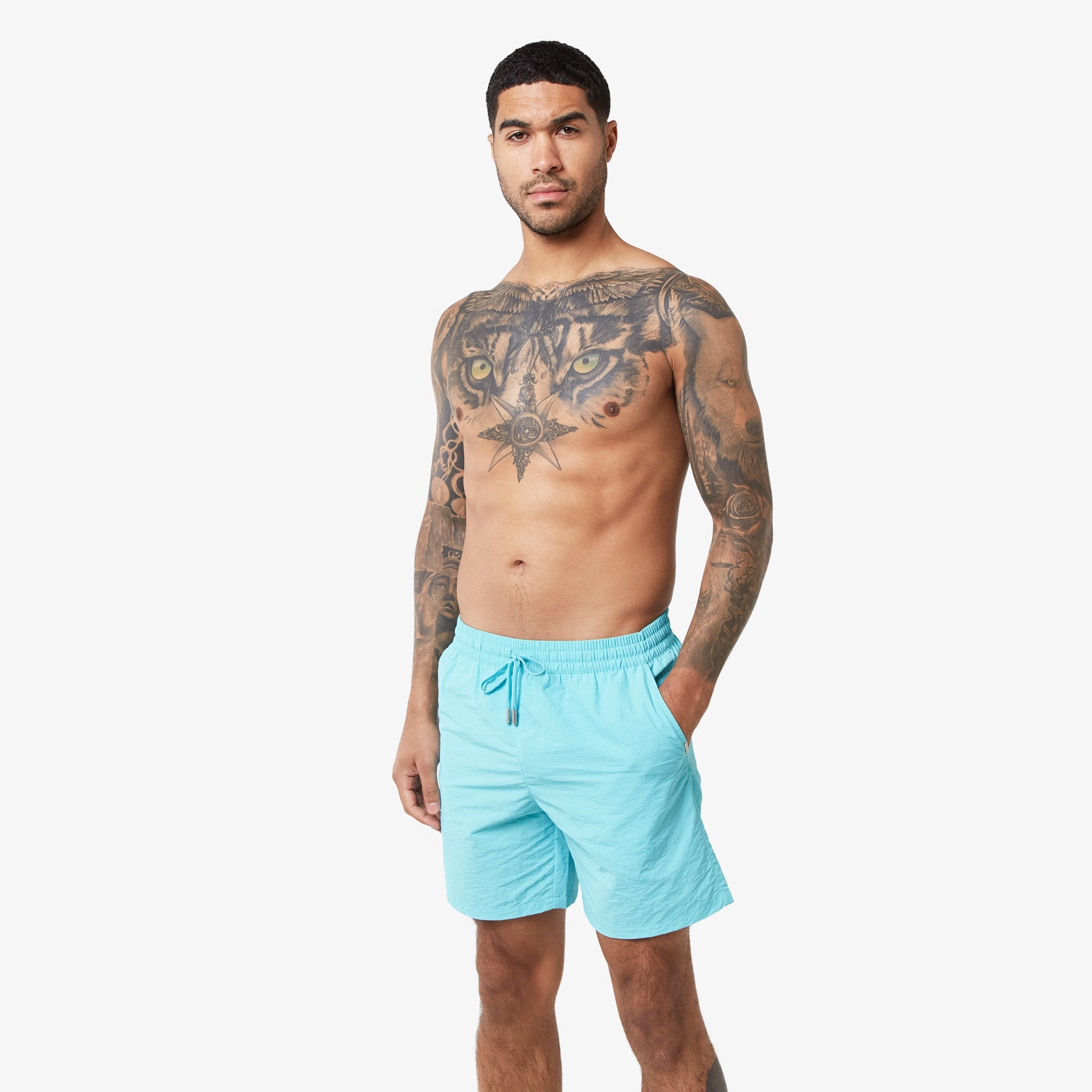 Crinkle Swimshort | Aqua