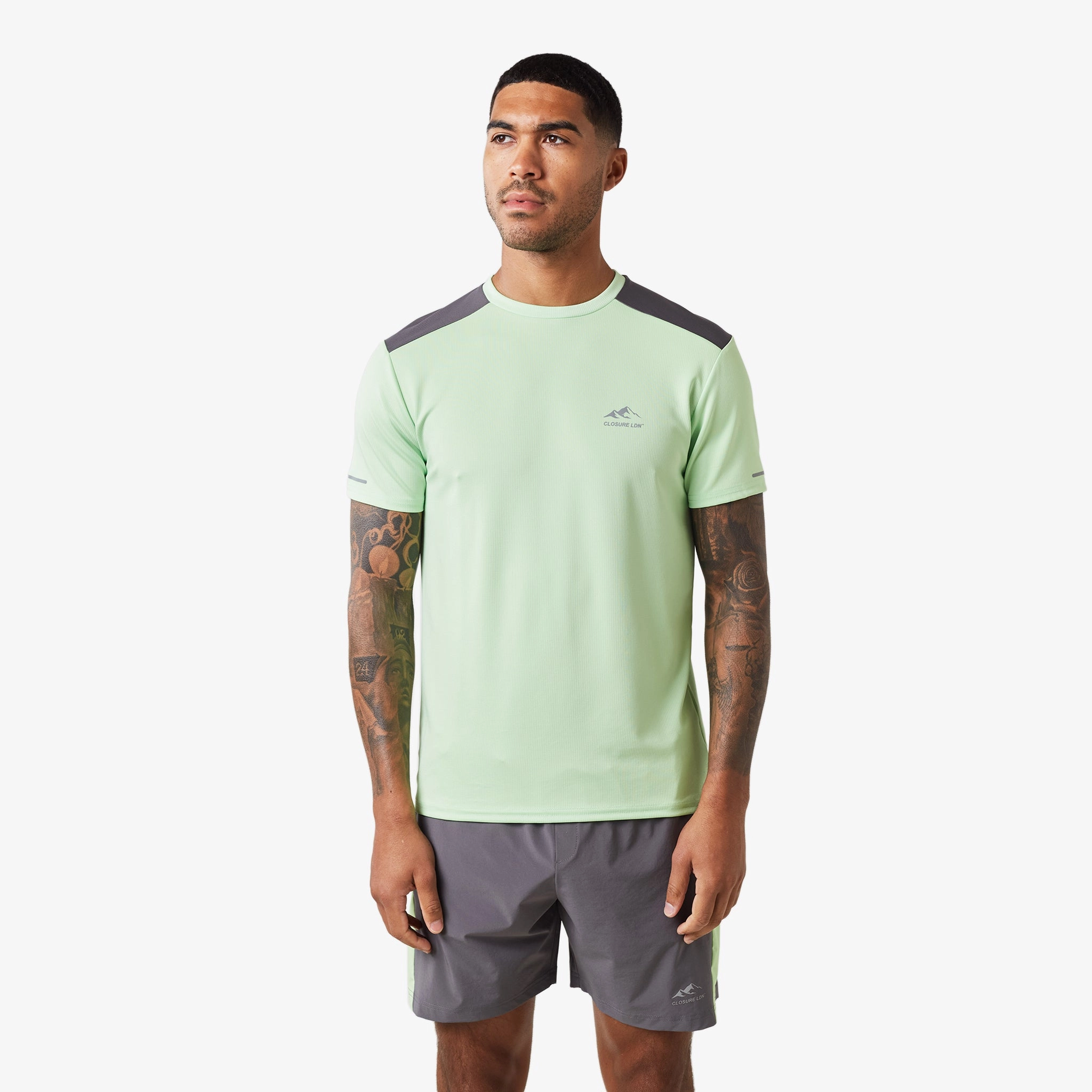 Cut & Sew Training Twinset | Lime Charcoal
