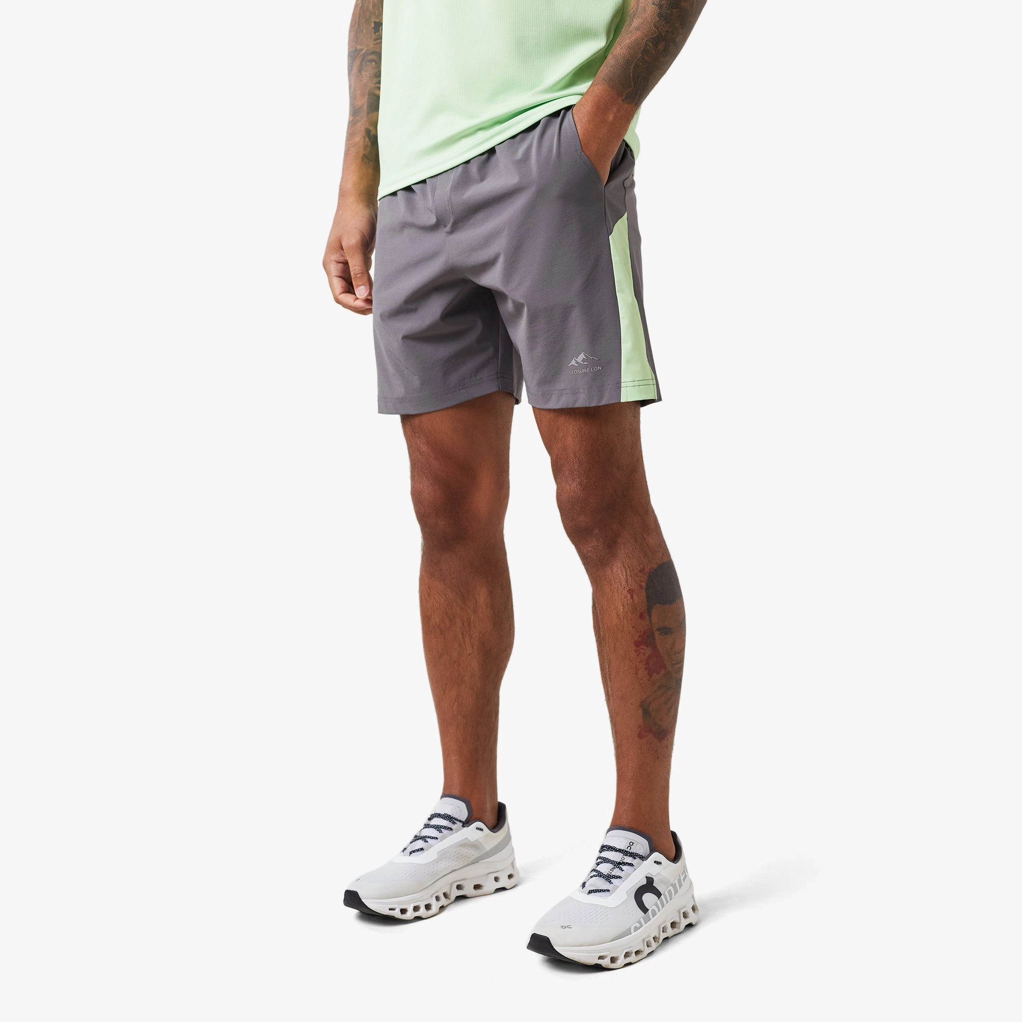 Cut & Sew Training Twinset | Lime Charcoal