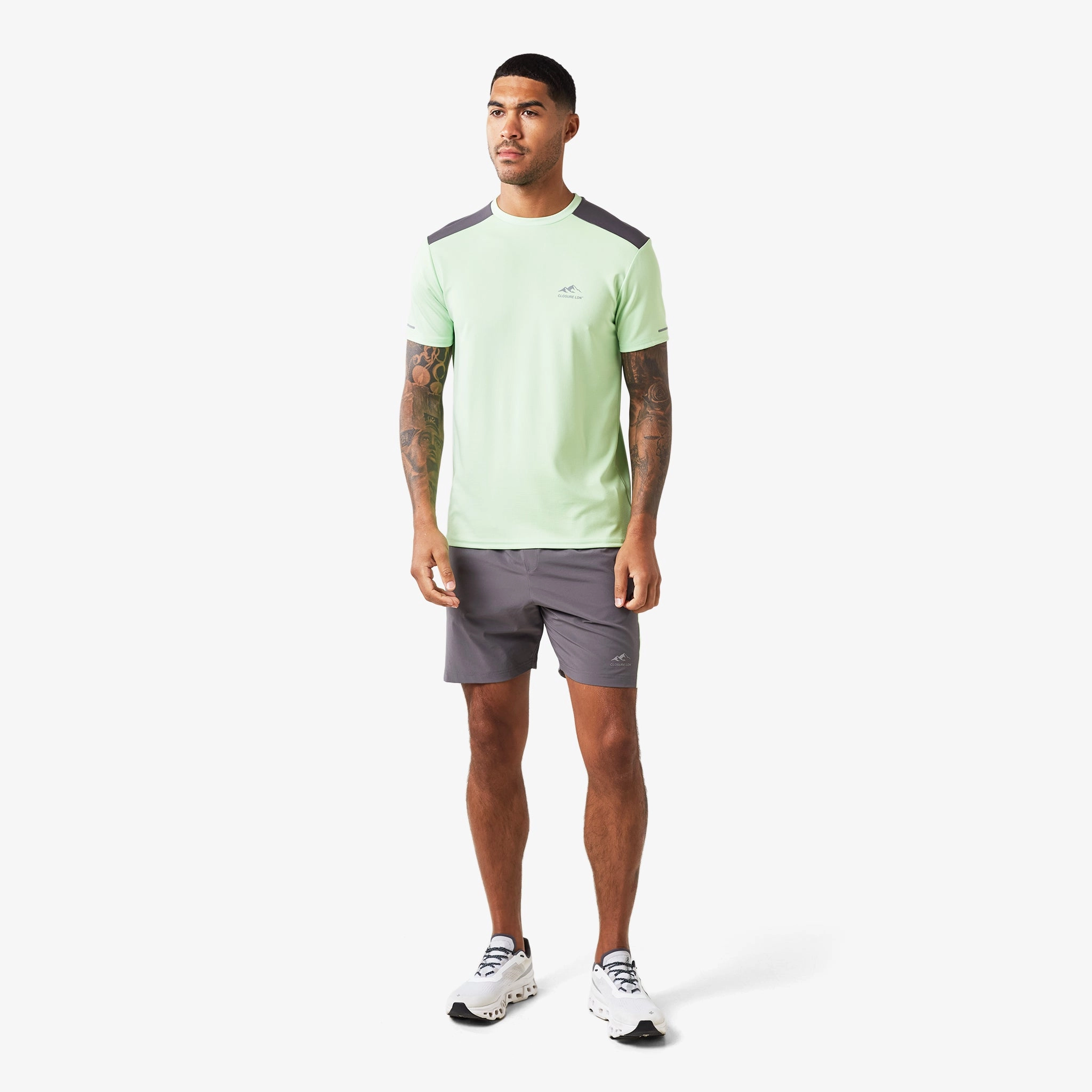 Cut & Sew Training Twinset | Lime Charcoal