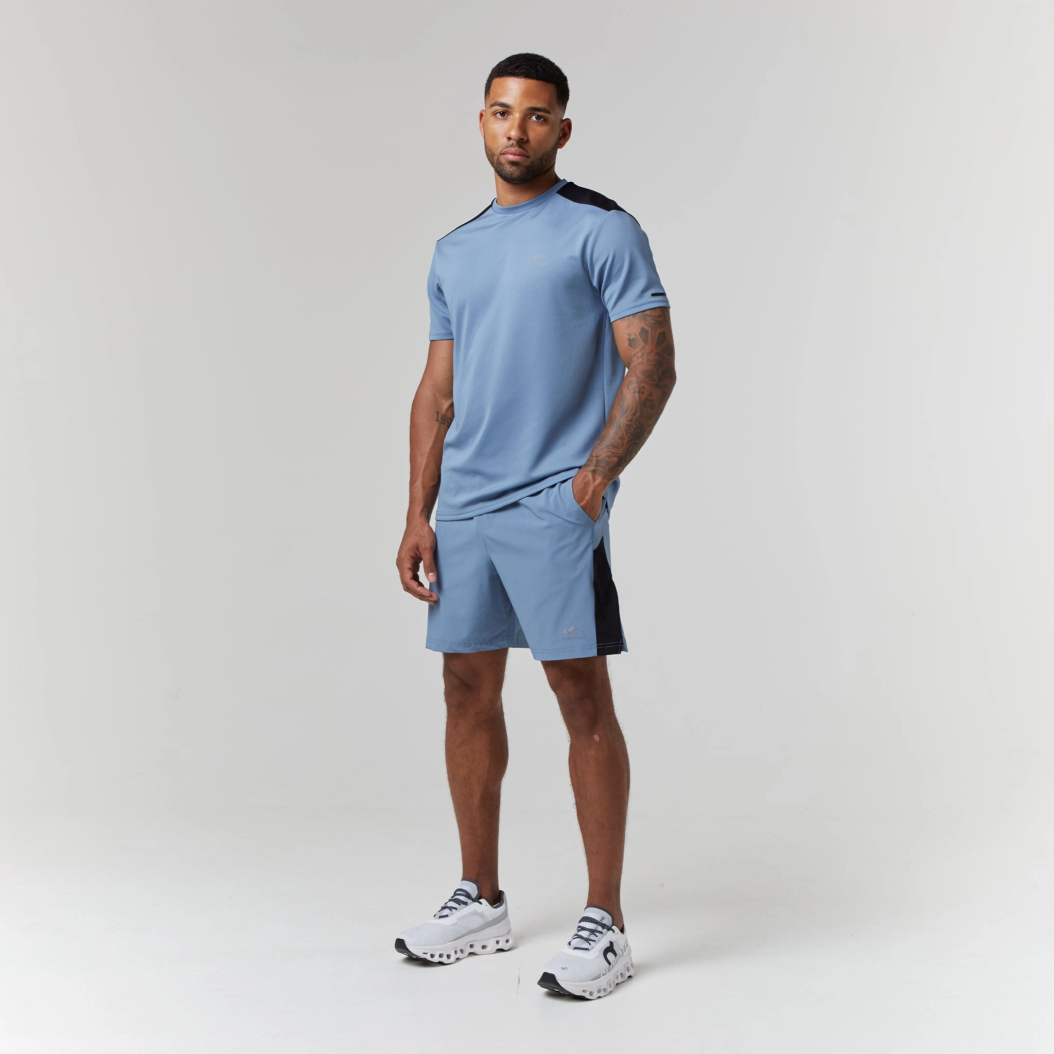 Cut & Sew Training Twinset | Steel Blue/Black