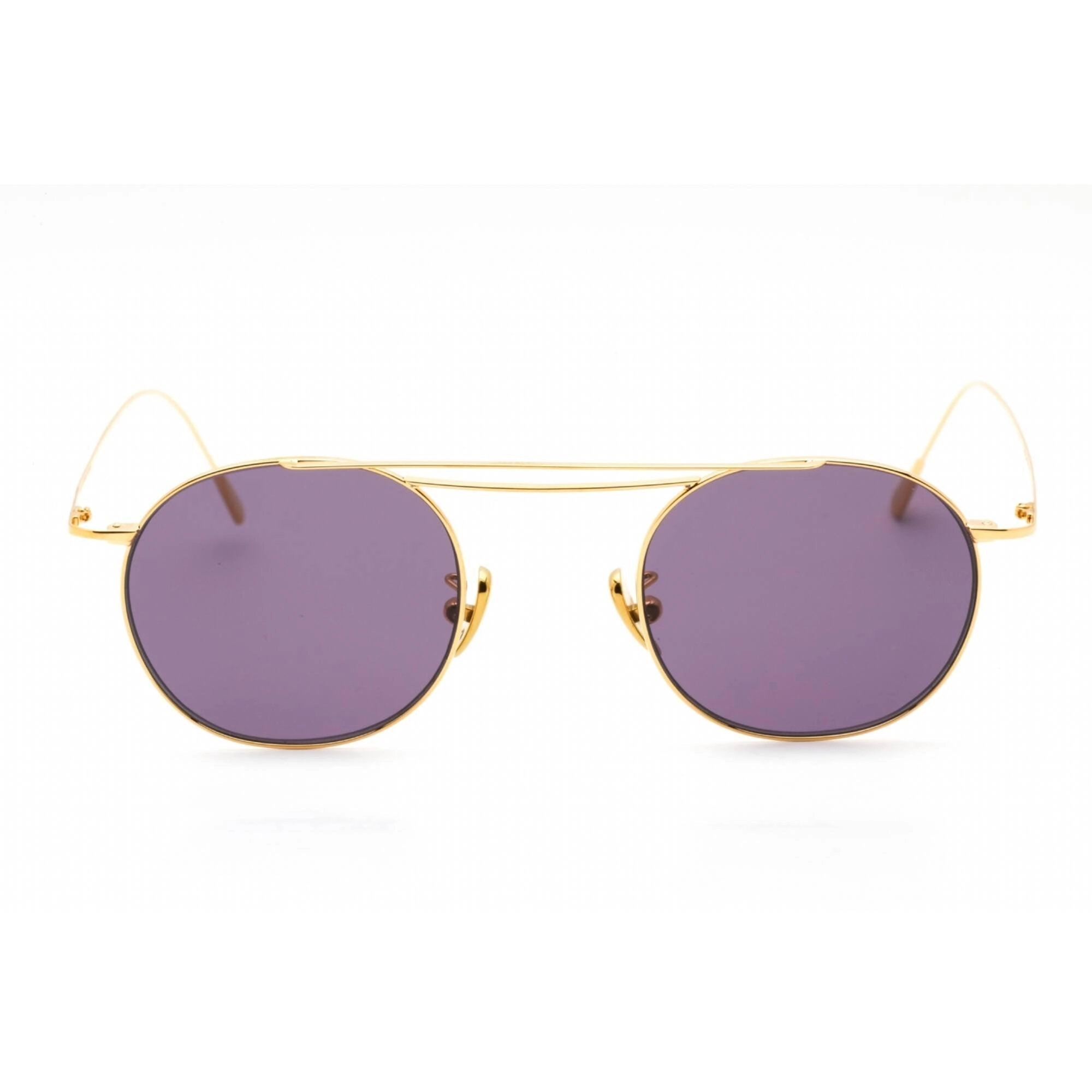 Cutler and Gross Men's Sunglasses - Gold Round Frame Purple Lens | CG1268GPLS 001