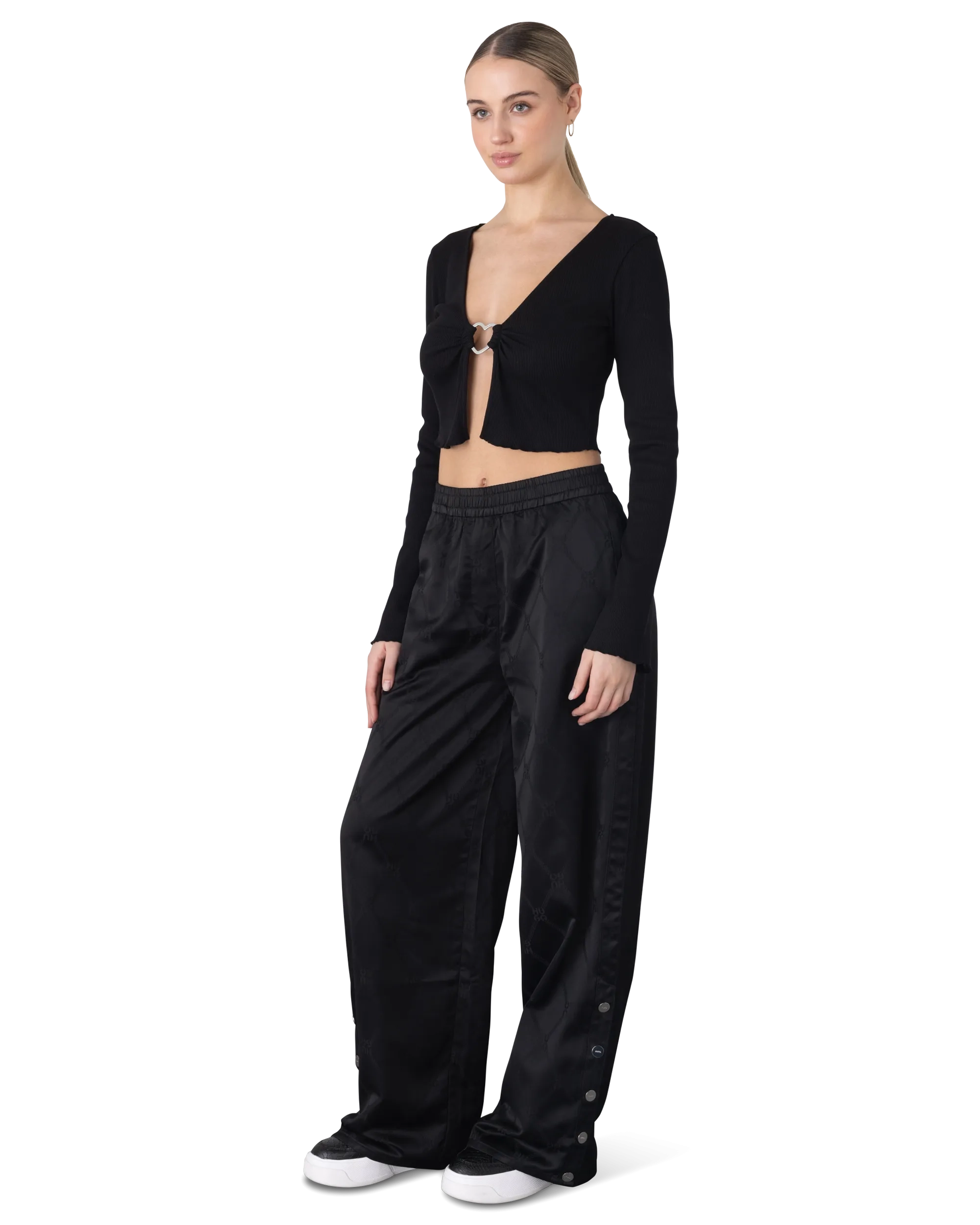 Dortensie Jersey Cropped Cardigan Top