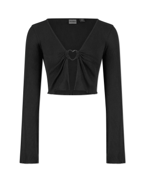 Dortensie Jersey Cropped Cardigan Top
