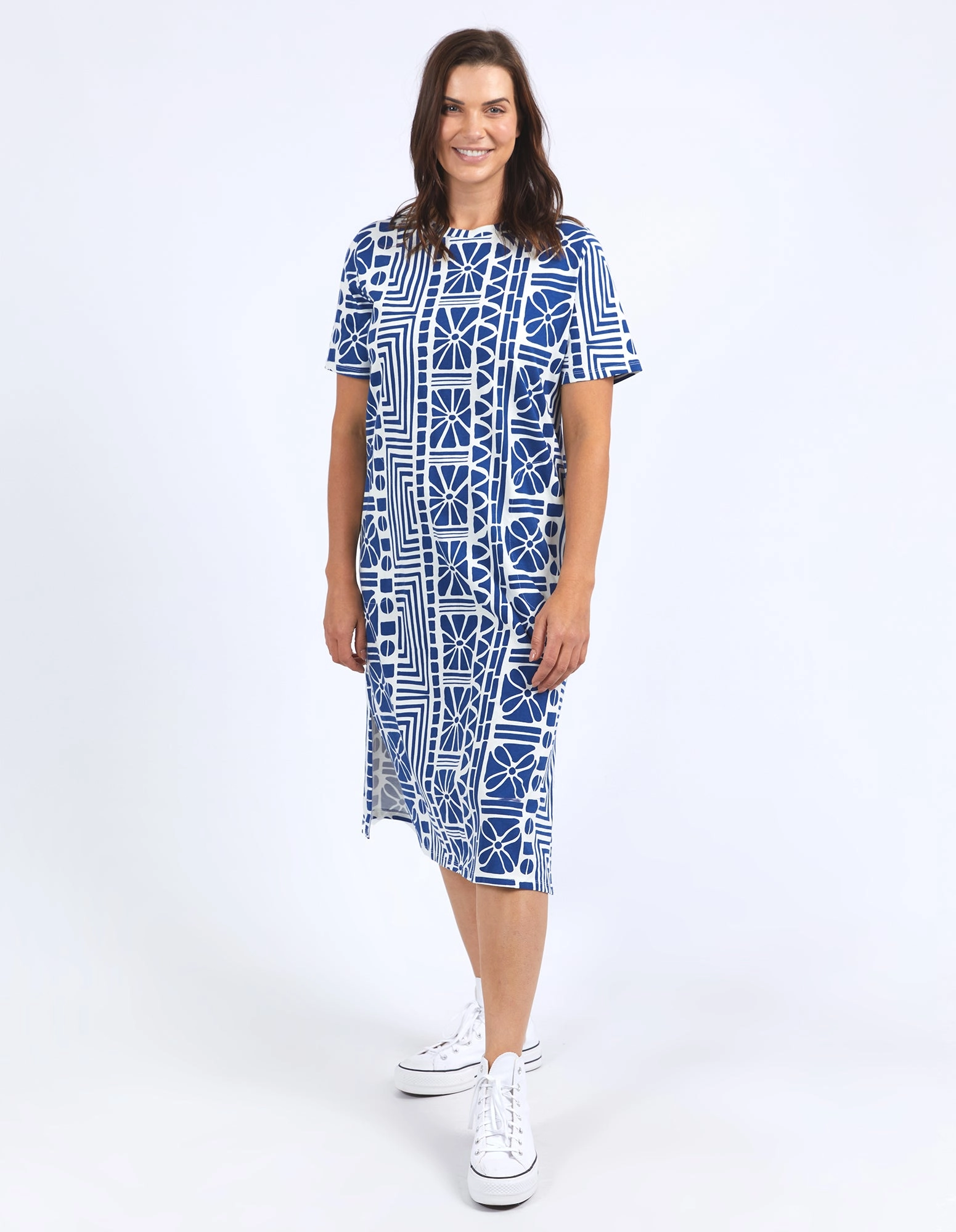 Elm Casablanca Tee Dress China Blue Print