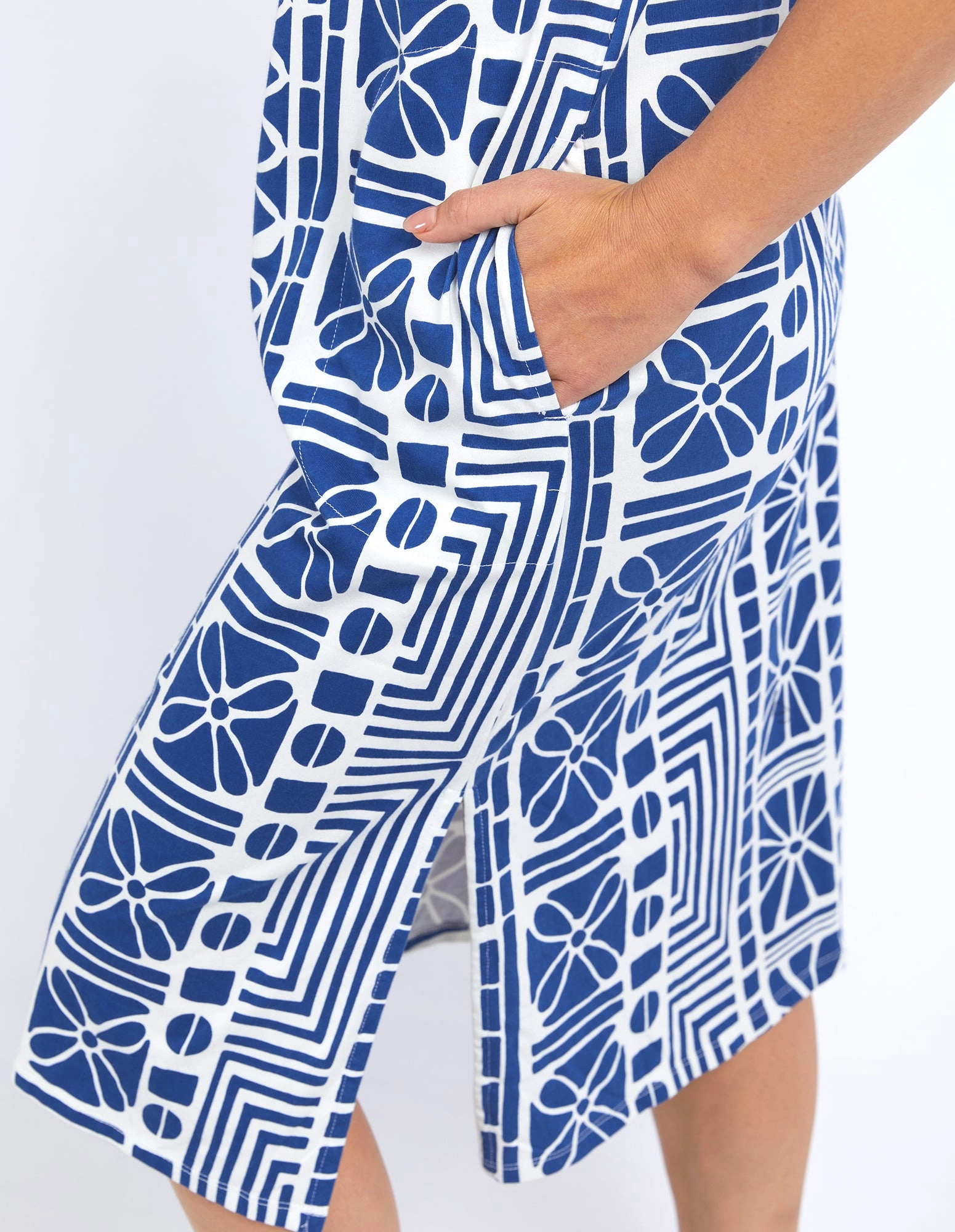 Elm Casablanca Tee Dress China Blue Print