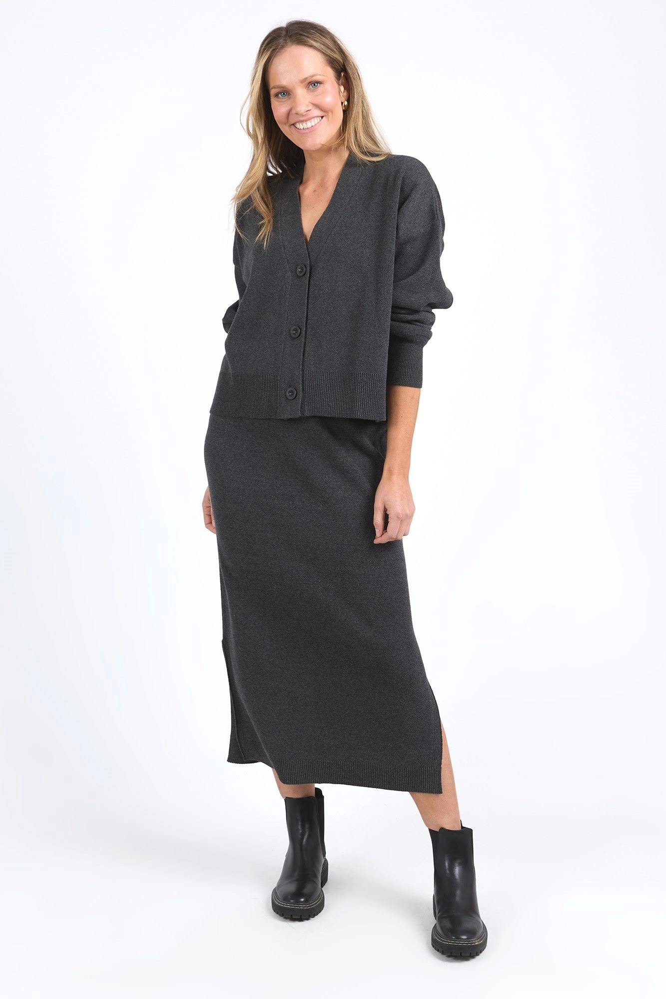 Elm Elodie Cardi Charcoal Marle