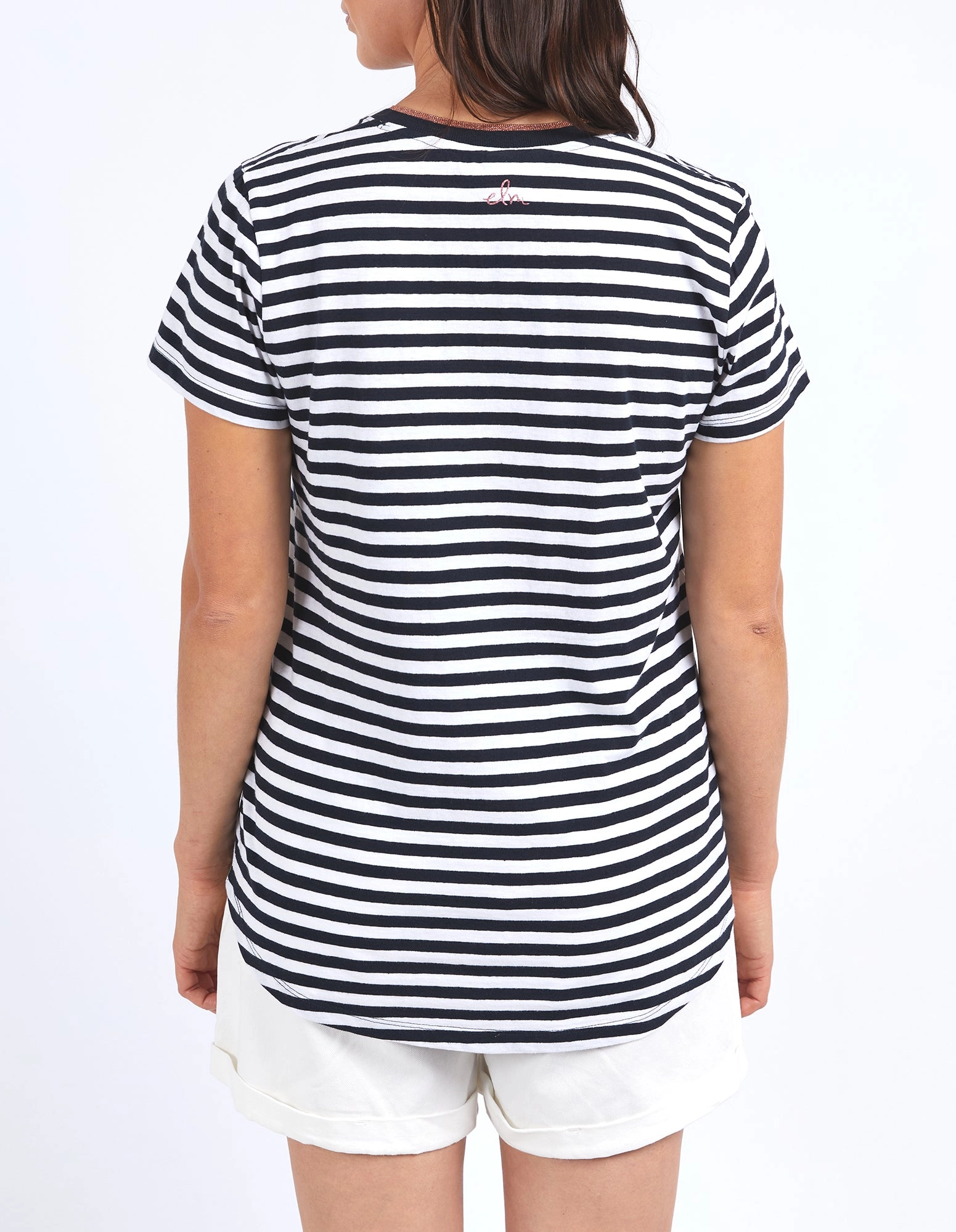 Elm Paris Stripe Tee Navy & White Stripe
