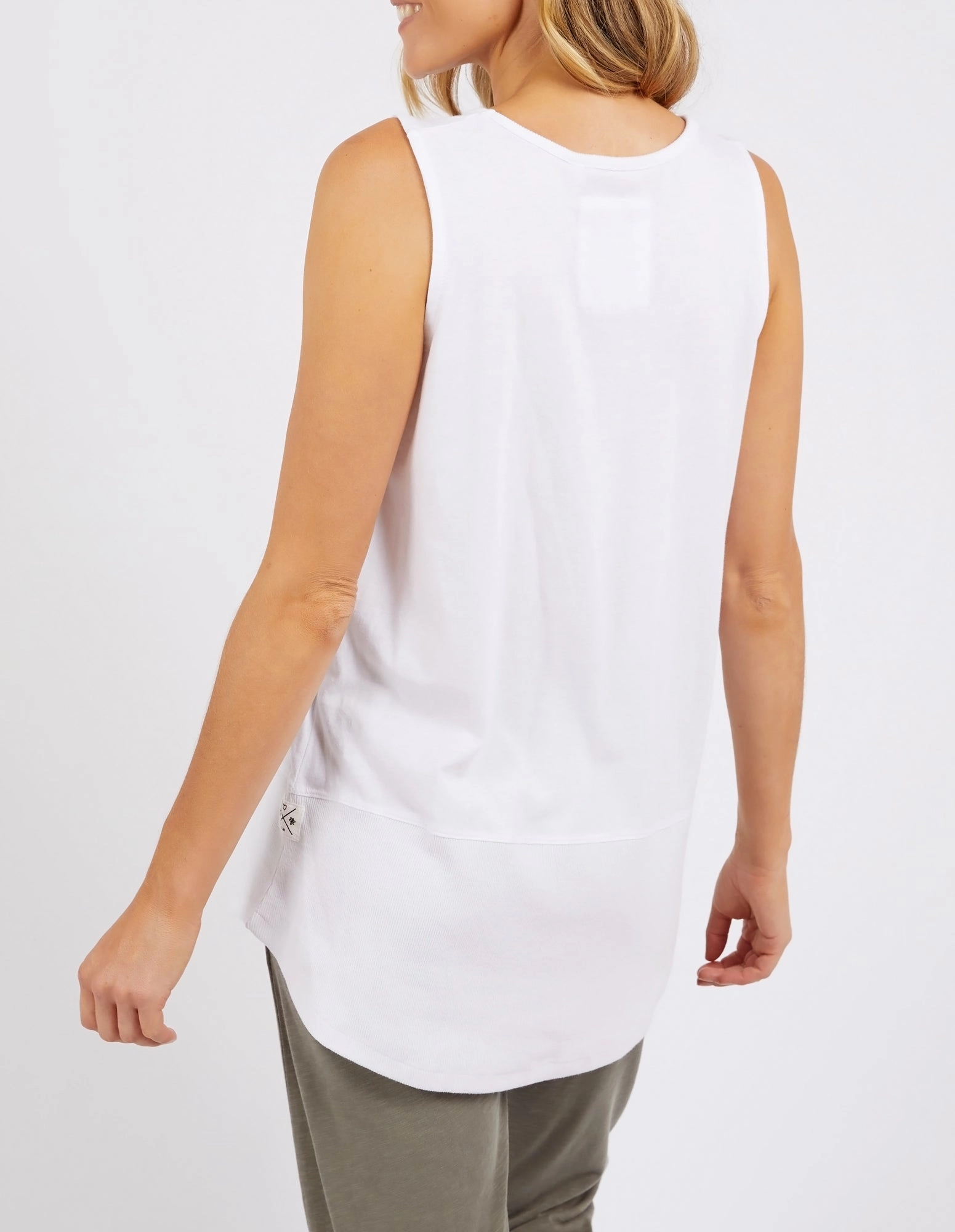 Elm Rib Tank White