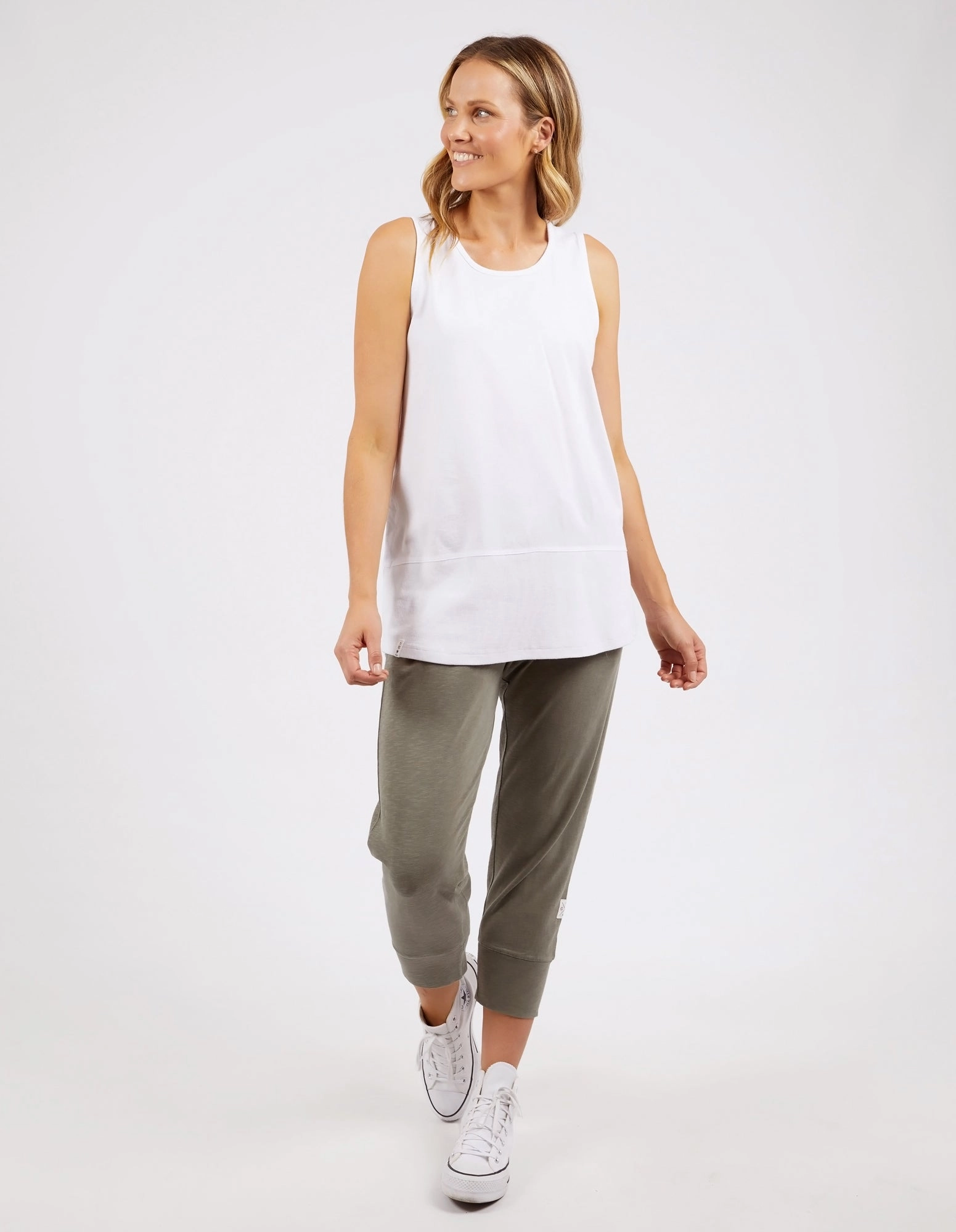 Elm Rib Tank White