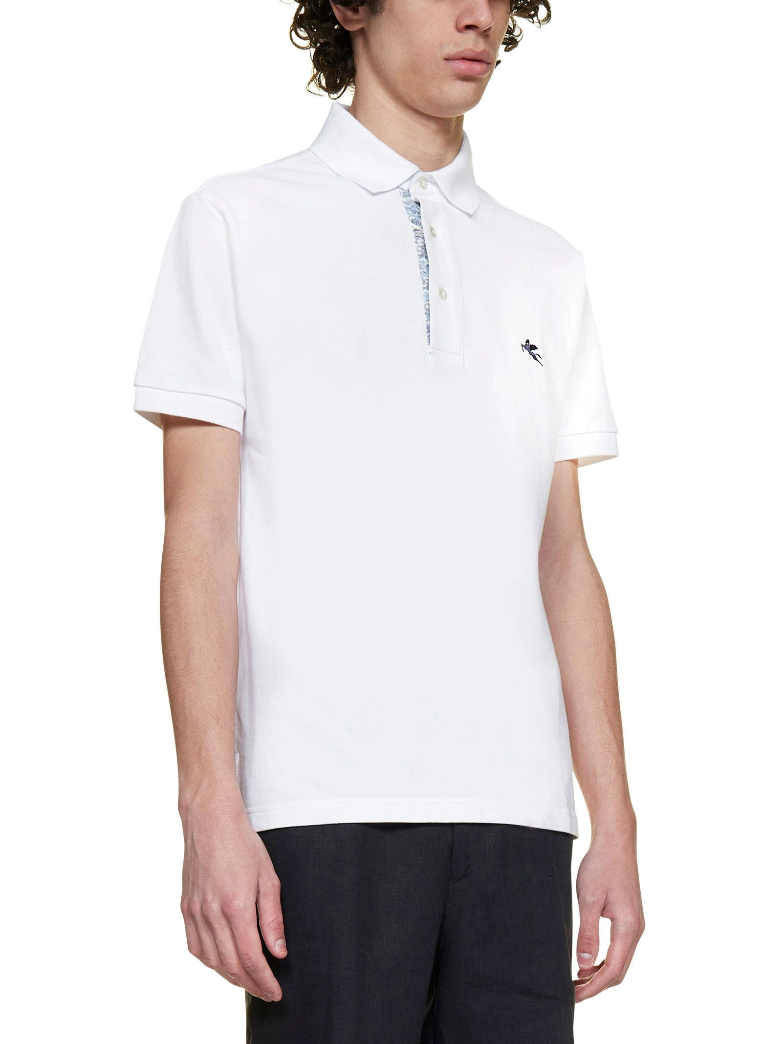 Etro Logo Embroidered Short-Sleeved Polo Shirt