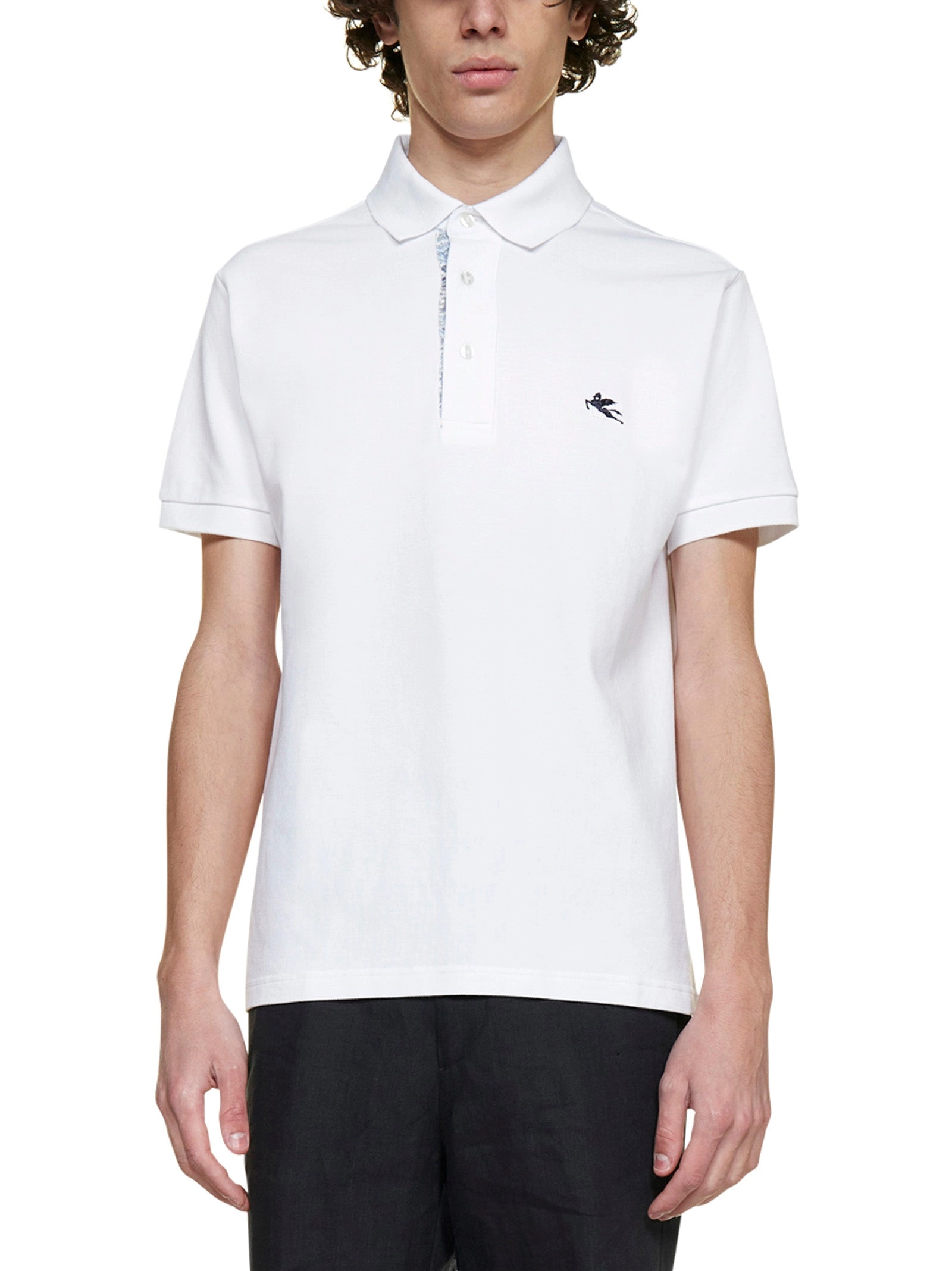 Etro Logo Embroidered Short-Sleeved Polo Shirt