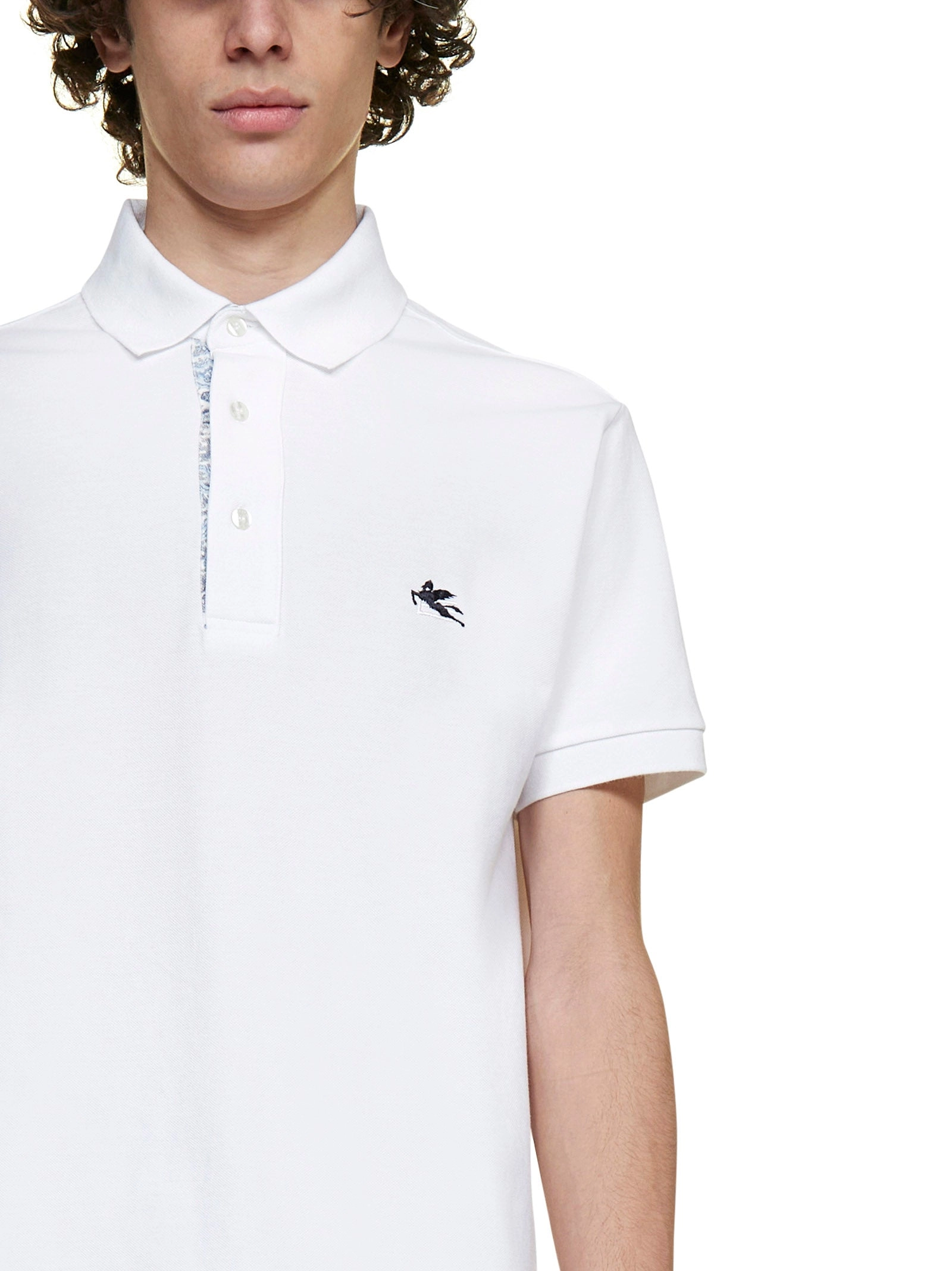 Etro Logo Embroidered Short-Sleeved Polo Shirt