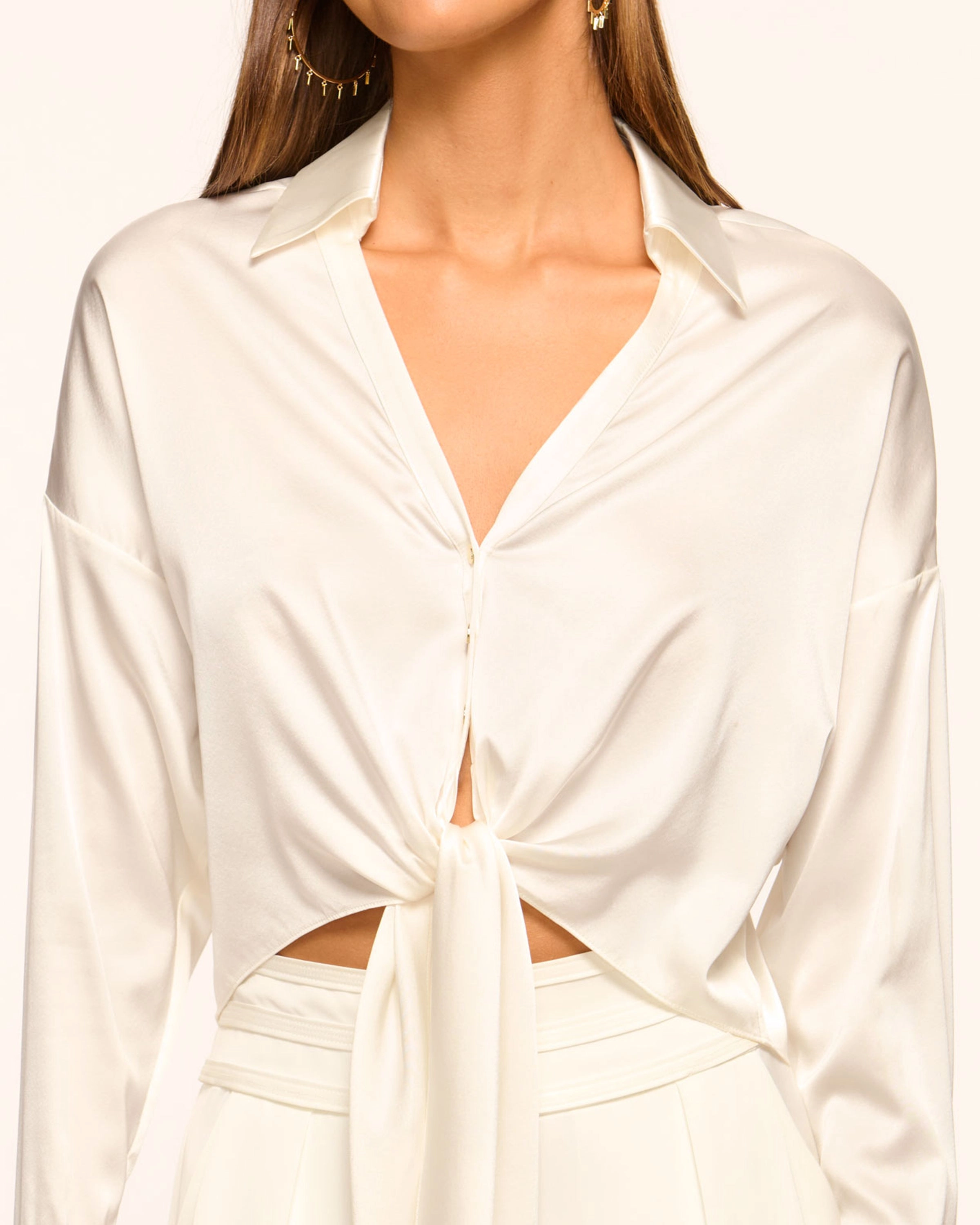 Farrah Silk Tie-Front Blouse