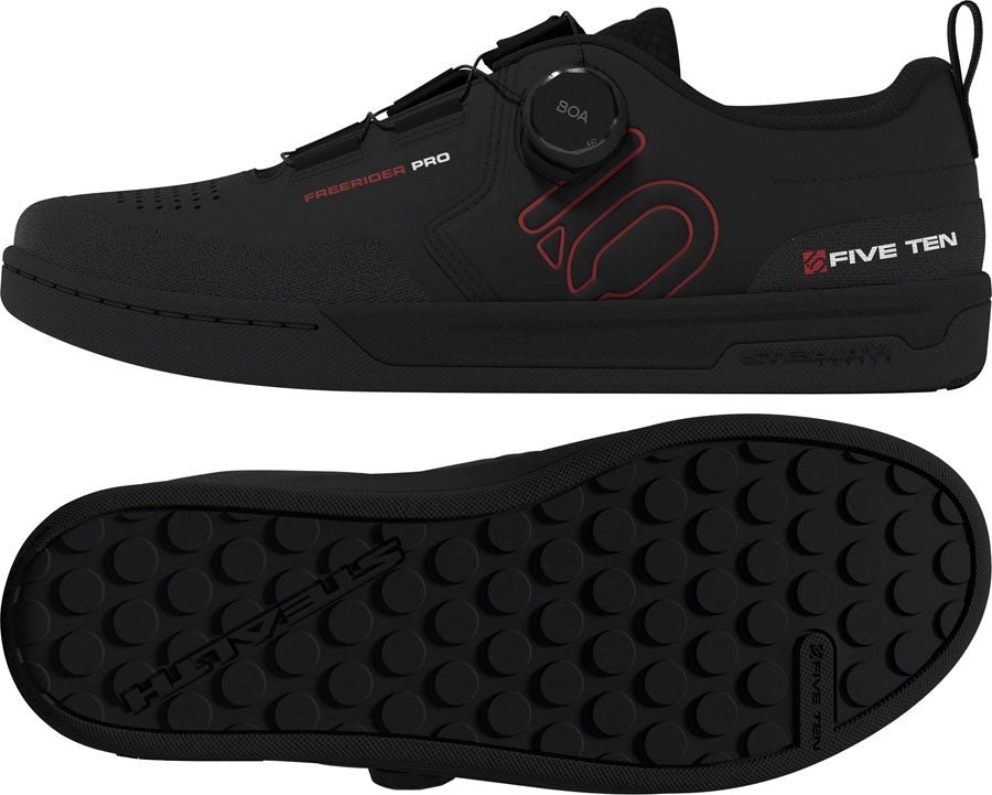 Five Ten Freerider Pro BOA Flat Shoes - Mens Core Black/Red/FTWR White 12