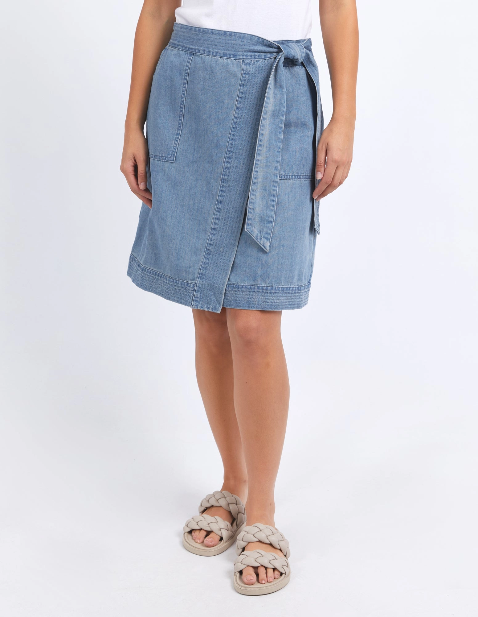 Foxwood Marieka Skirt Mid Blue Denim