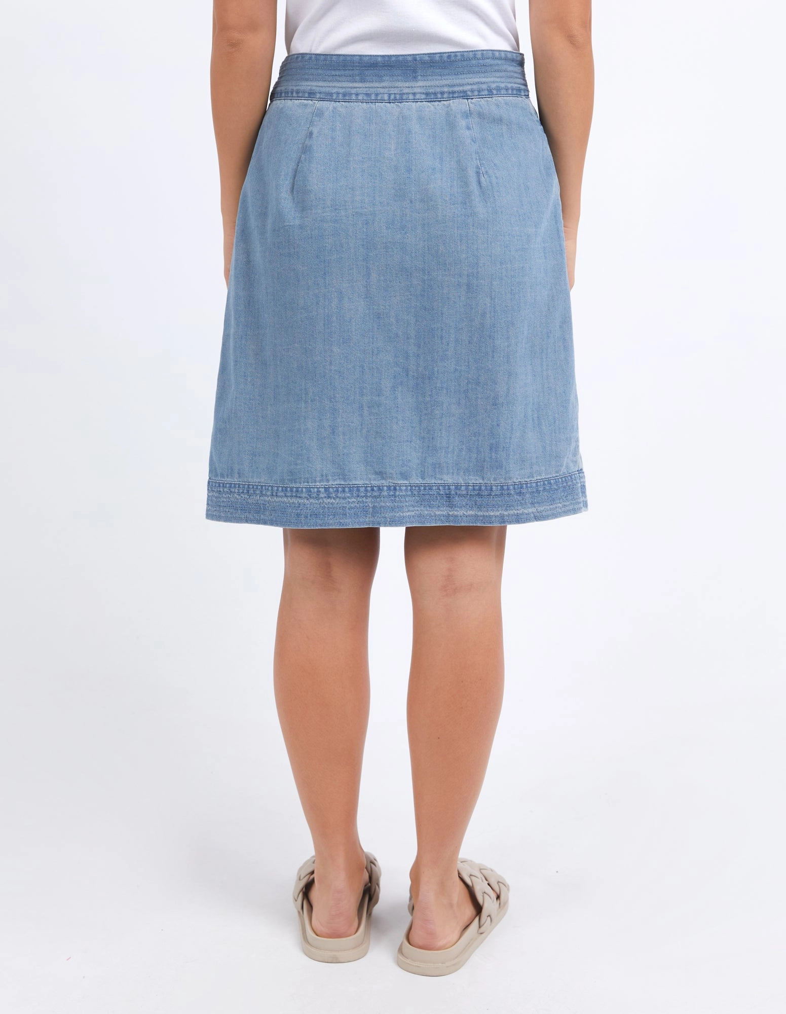 Foxwood Marieka Skirt Mid Blue Denim