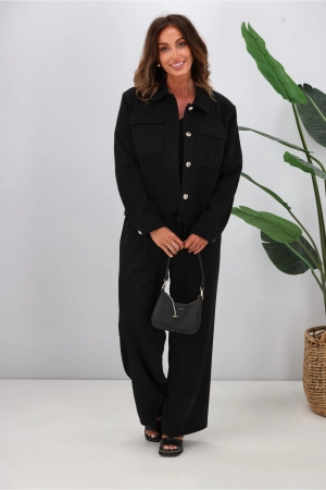 Gloss The Label Riko Cropped Jacket Black