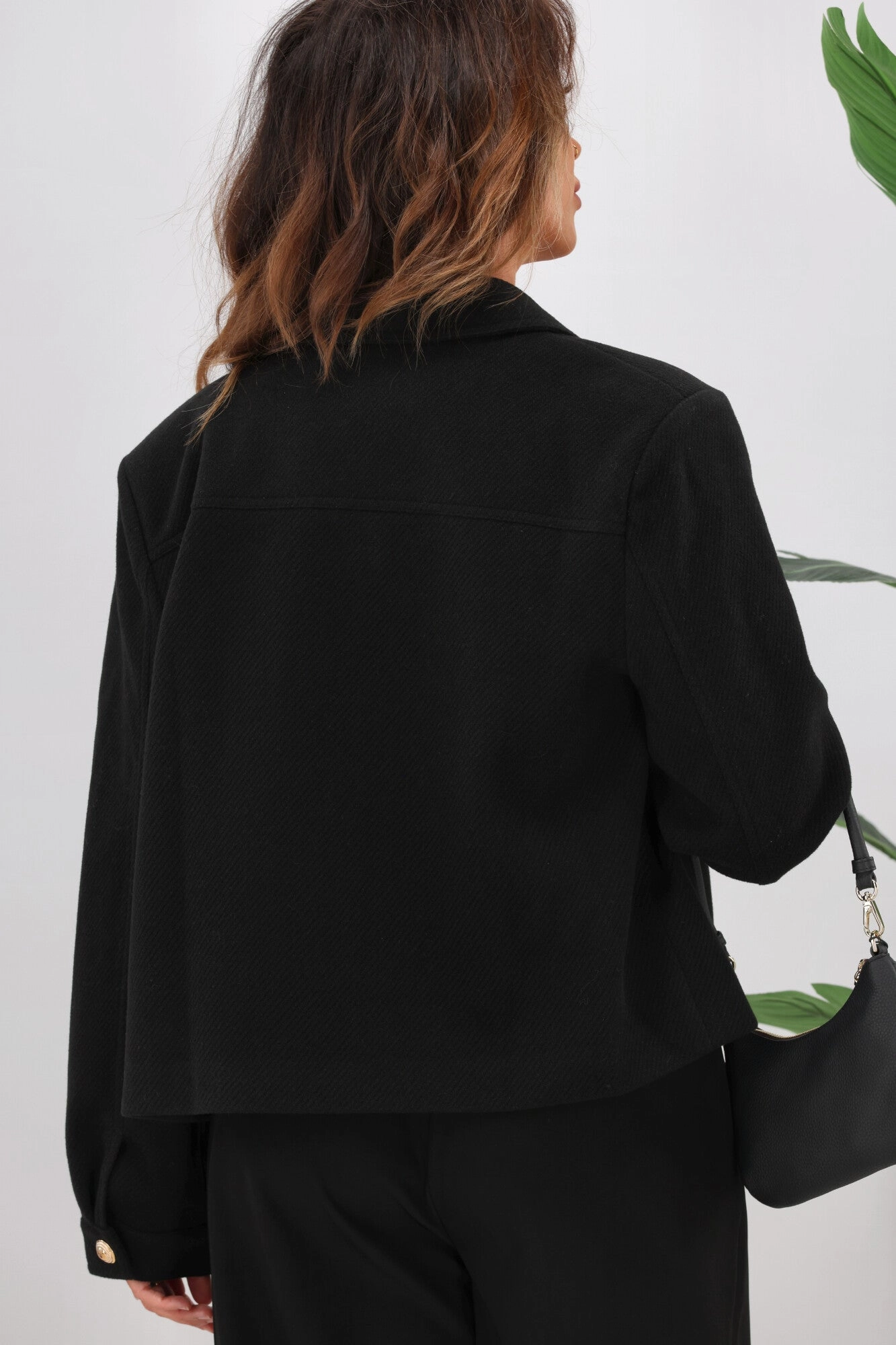 Gloss The Label Riko Cropped Jacket Black