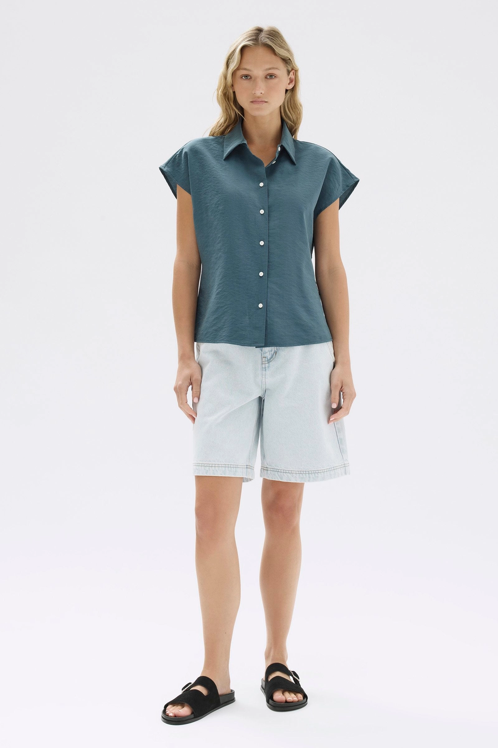 Heather Silk Short Sleeve Shirt