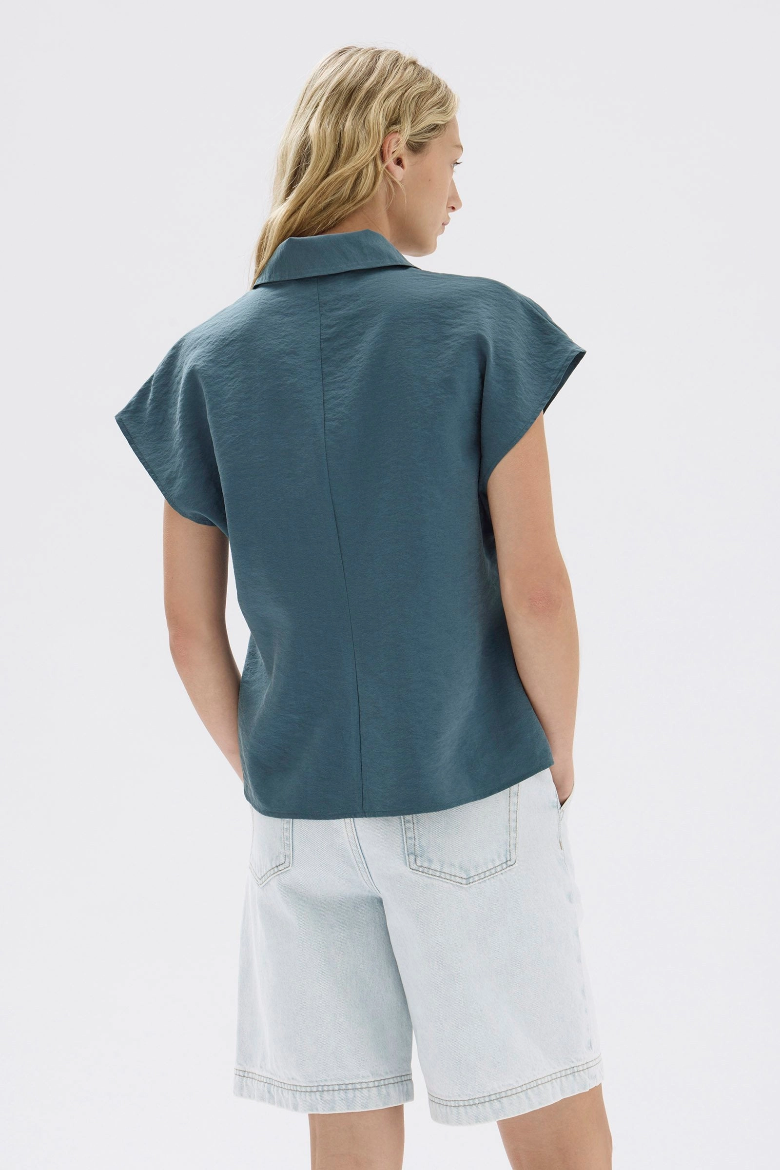 Heather Silk Short Sleeve Shirt