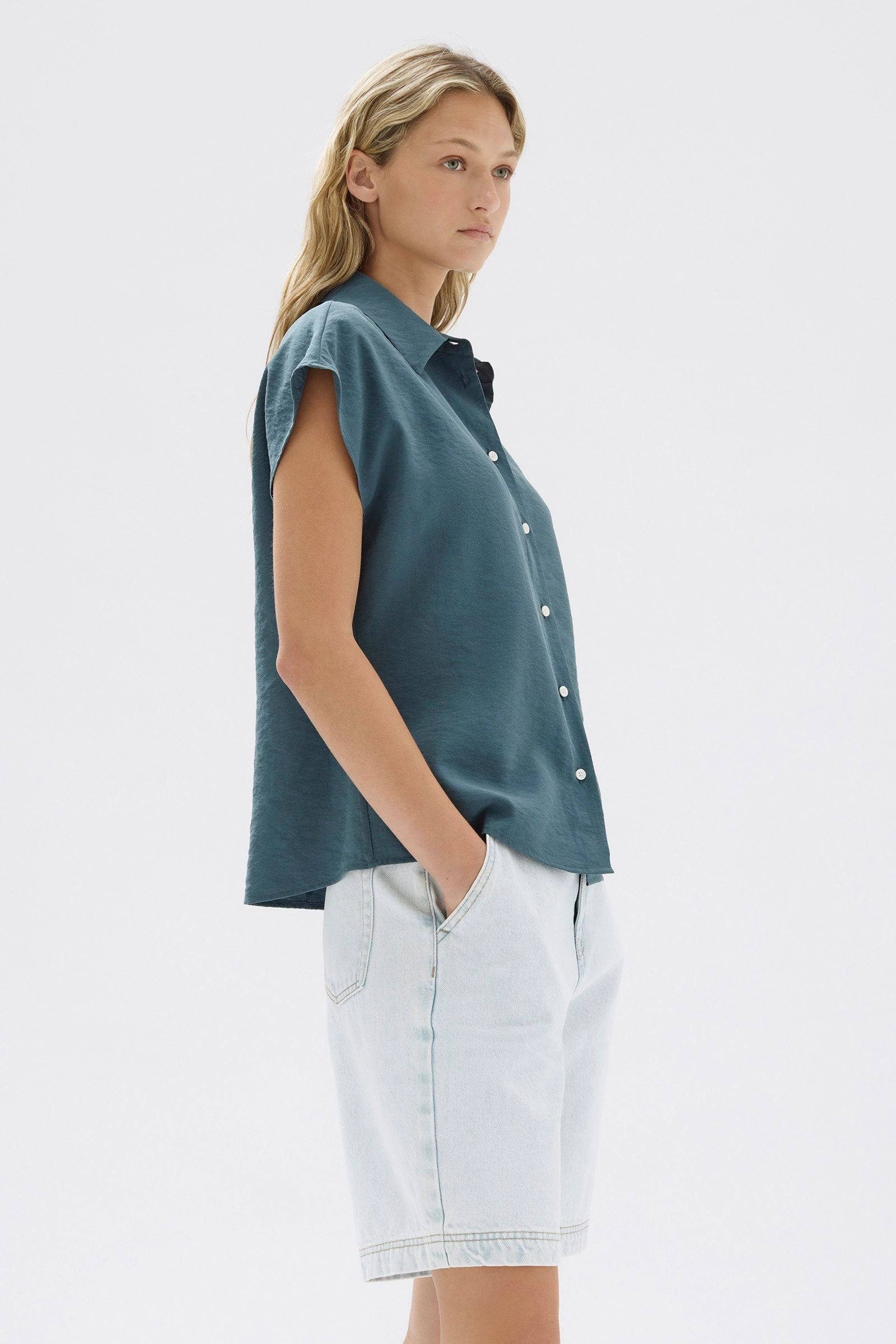 Heather Silk Short Sleeve Shirt