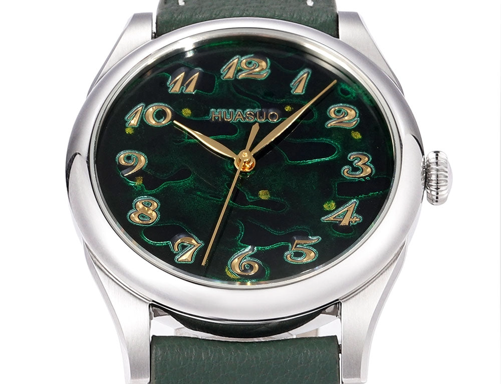 HuaSuo 38mm Luxury Handmade Lacquer Dial Men's Watch