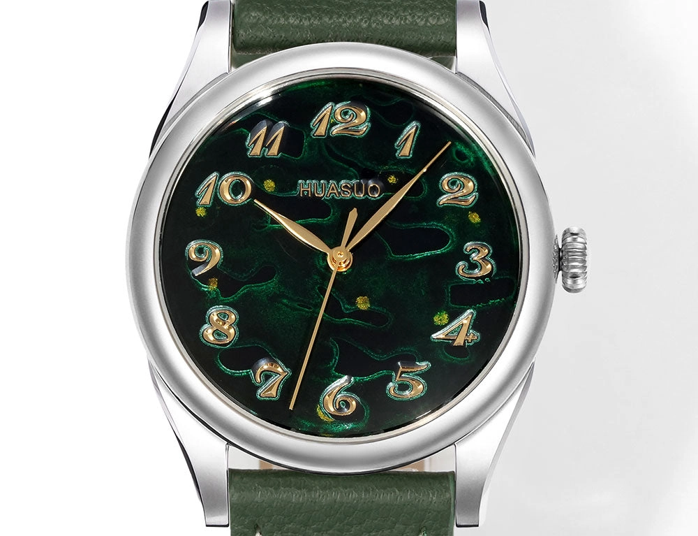 HuaSuo 38mm Luxury Handmade Lacquer Dial Men's Watch