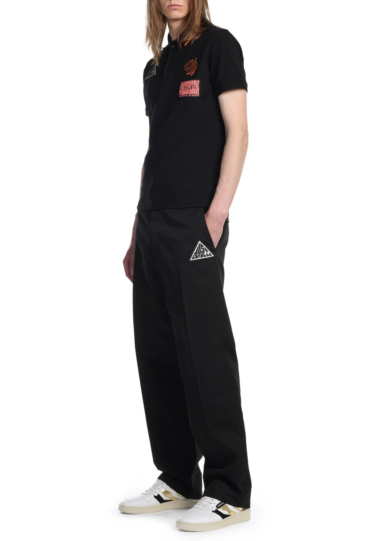 Just Cavalli Logo Patch Short-Sleeved Polo Shirt